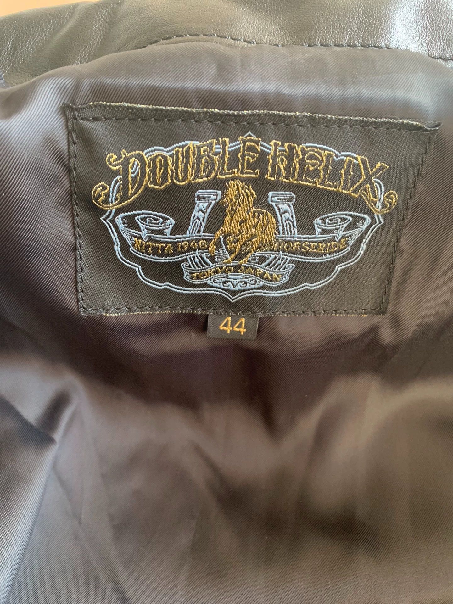 DOUBLE HELIX Black Leather Jacket - Size S Size US S / EU 44-46 / 1 - 4 Thumbnail