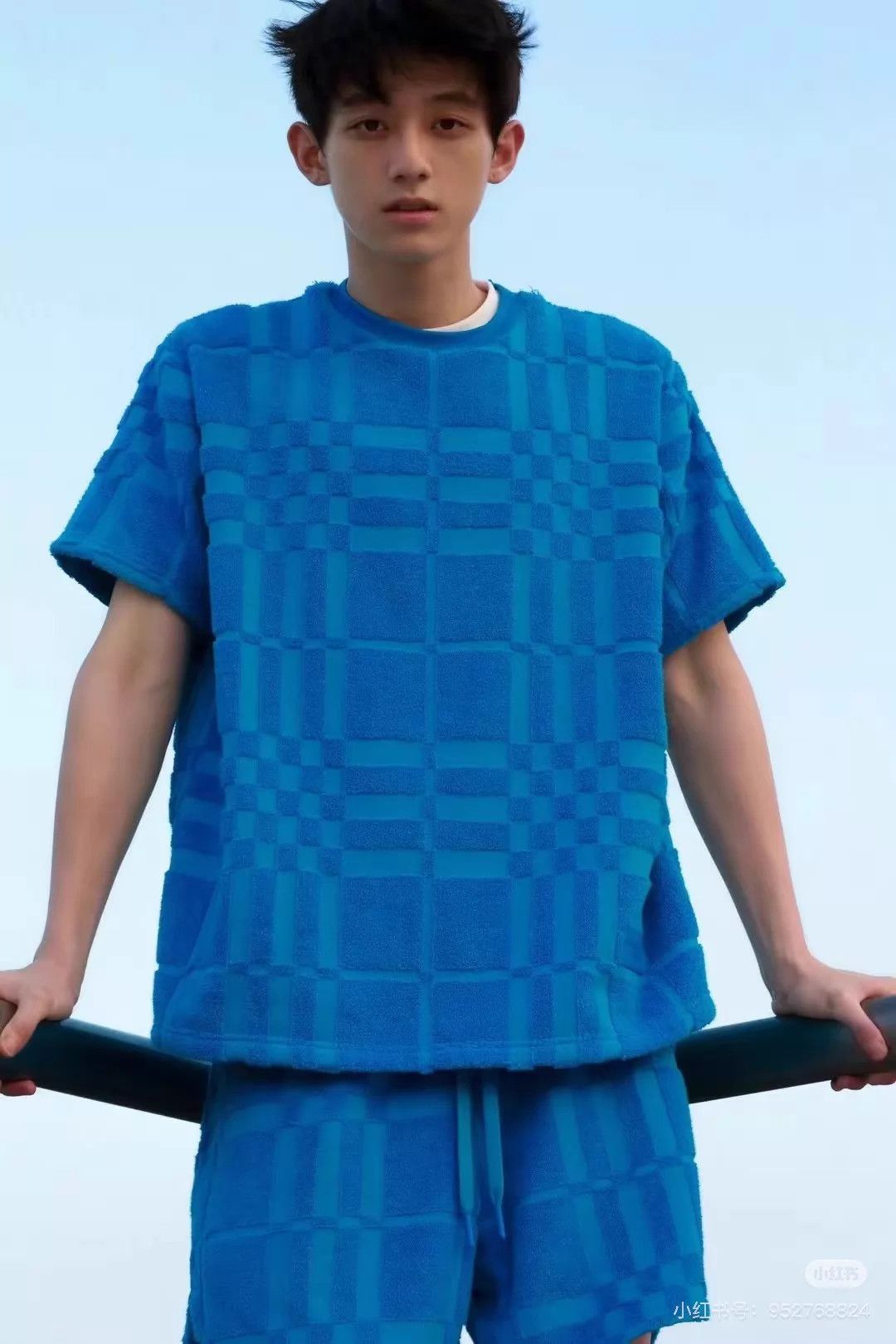 Burberry Blue Textured Check Short-Sleeve Shirt Size US S / EU 44-46 / 1 - 2 Thumbnail