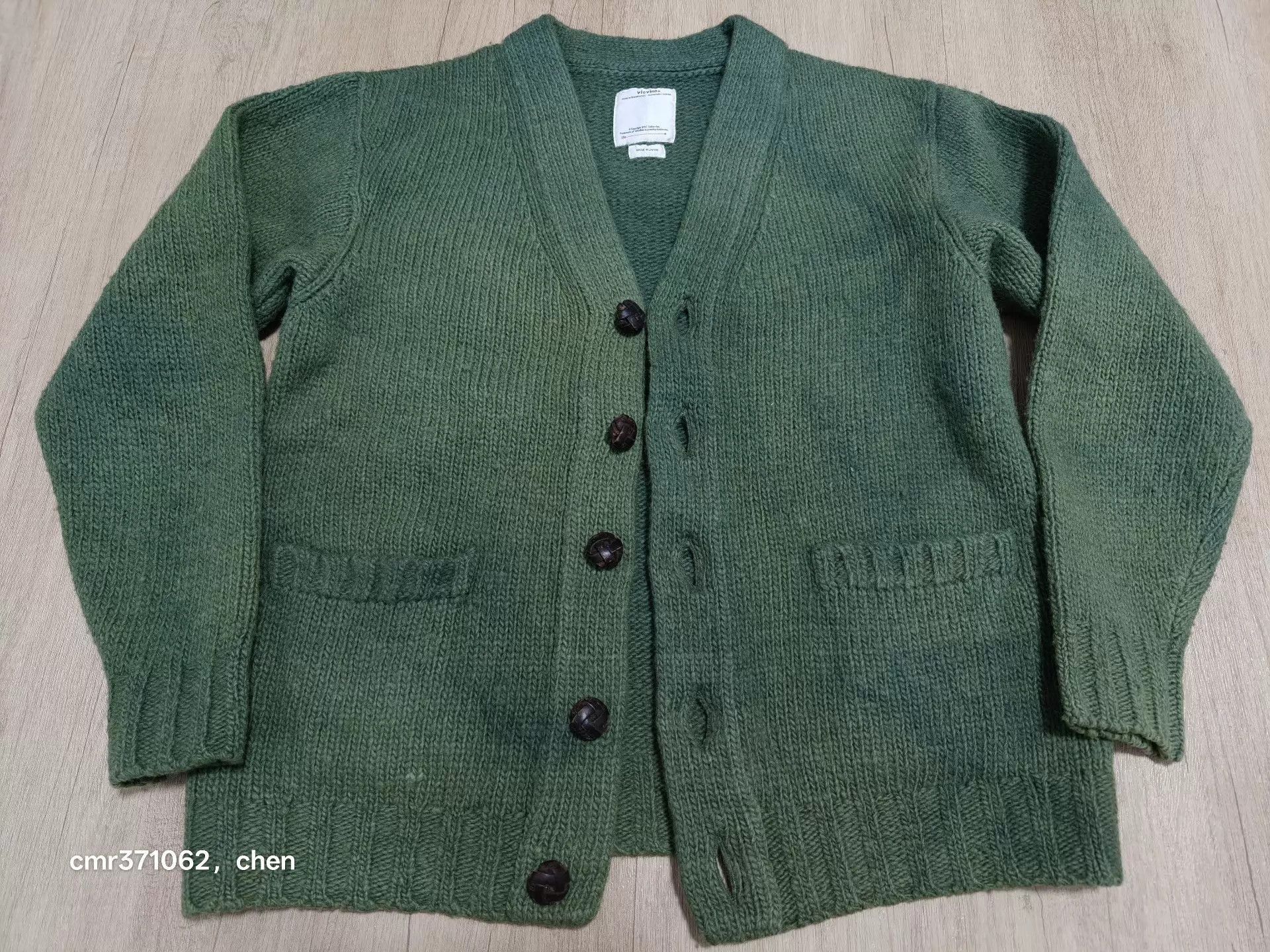 Visvim Green V-Neck Button-Up Cardigan Size S Size US S / EU 44-46 / 1 - 4 Thumbnail