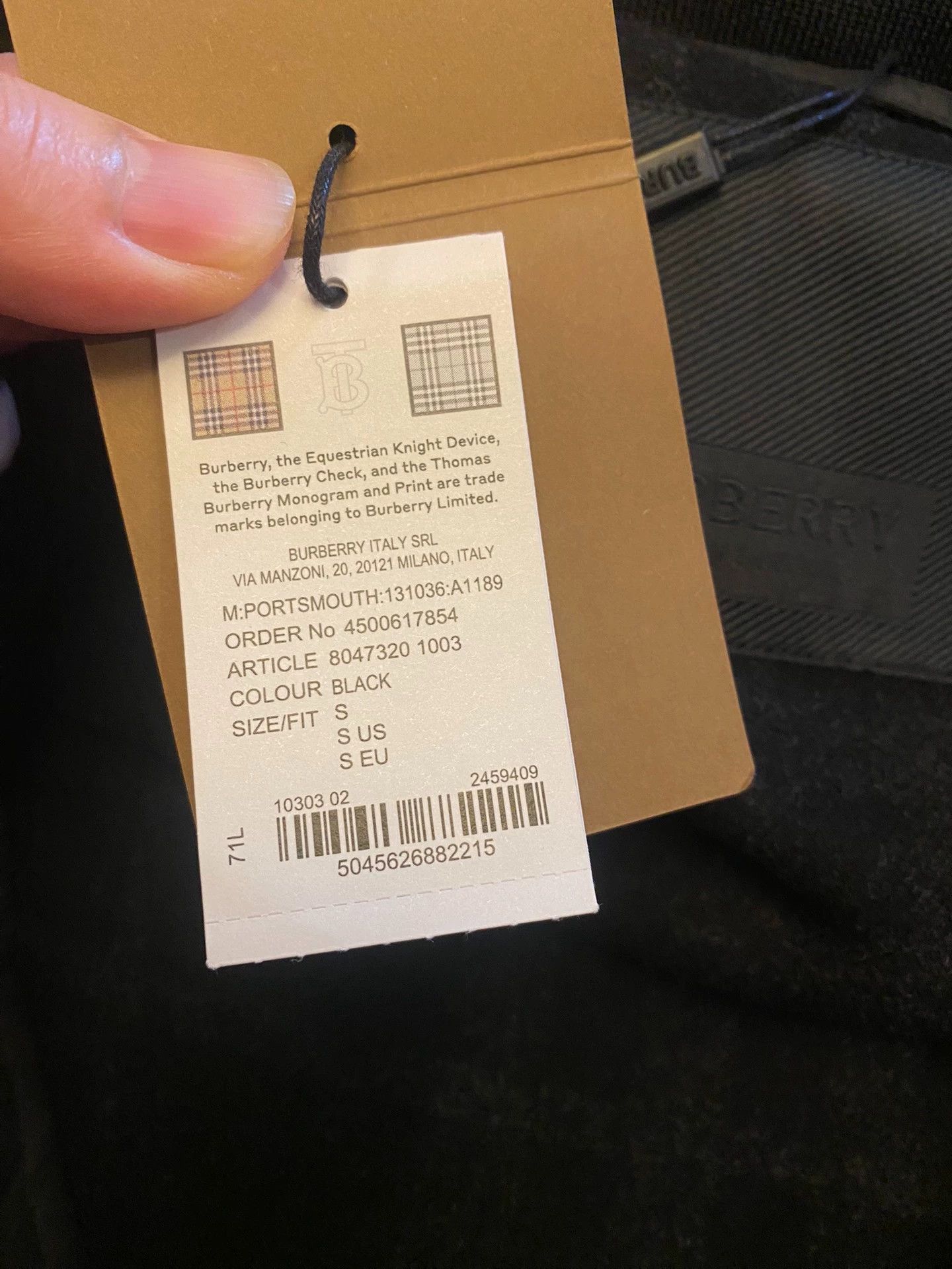 Burberry Black Puffer Jacket with Hood, Size S Size US S / EU 44-46 / 1 - 7 Thumbnail