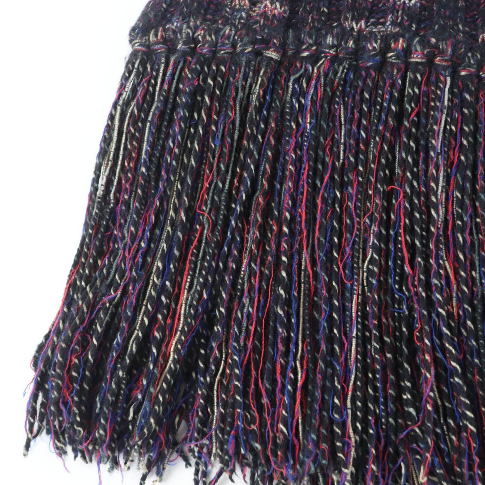 Chanel CHANEL 07A P31765K00607 Wool, Angora, Cashmere Blend, Coco Mark, Fringe Knit Scarf, Multicolor, Made in Italy, Women's Size ONE SIZE - 5 Thumbnail