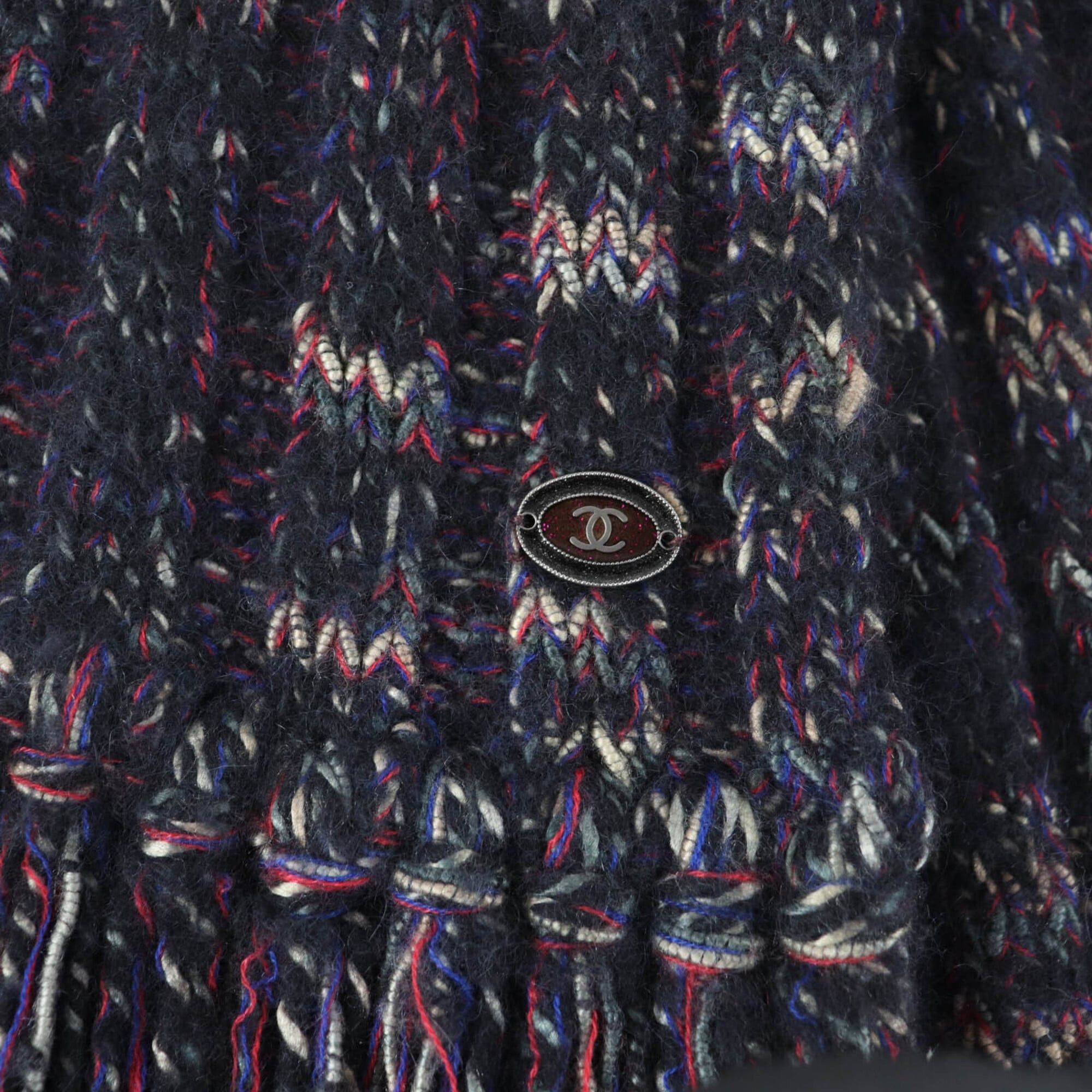 Chanel CHANEL 07A P31765K00607 Wool, Angora, Cashmere Blend, Coco Mark, Fringe Knit Scarf, Multicolor, Made in Italy, Women's Size ONE SIZE - 4 Thumbnail