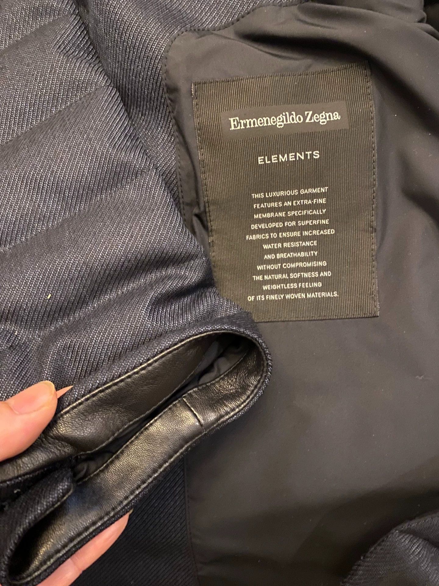 Ermenegildo Zegna Black Quilted Jacket with Leather Collar Size US M / EU 48-50 / 2 - 8 Thumbnail