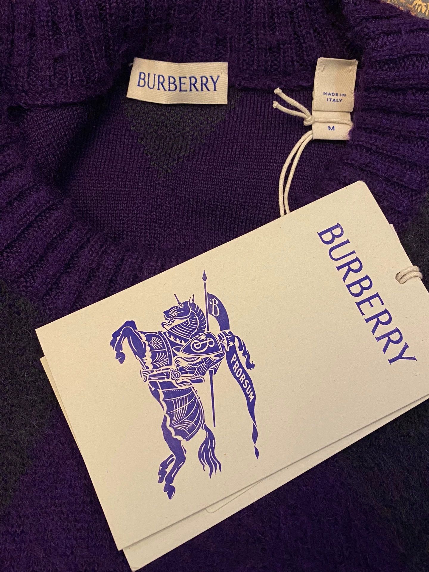 Burberry Blue Argyle Pattern Long Sleeve Sweater Size US M / EU 48-50 / 2 - 6 Thumbnail