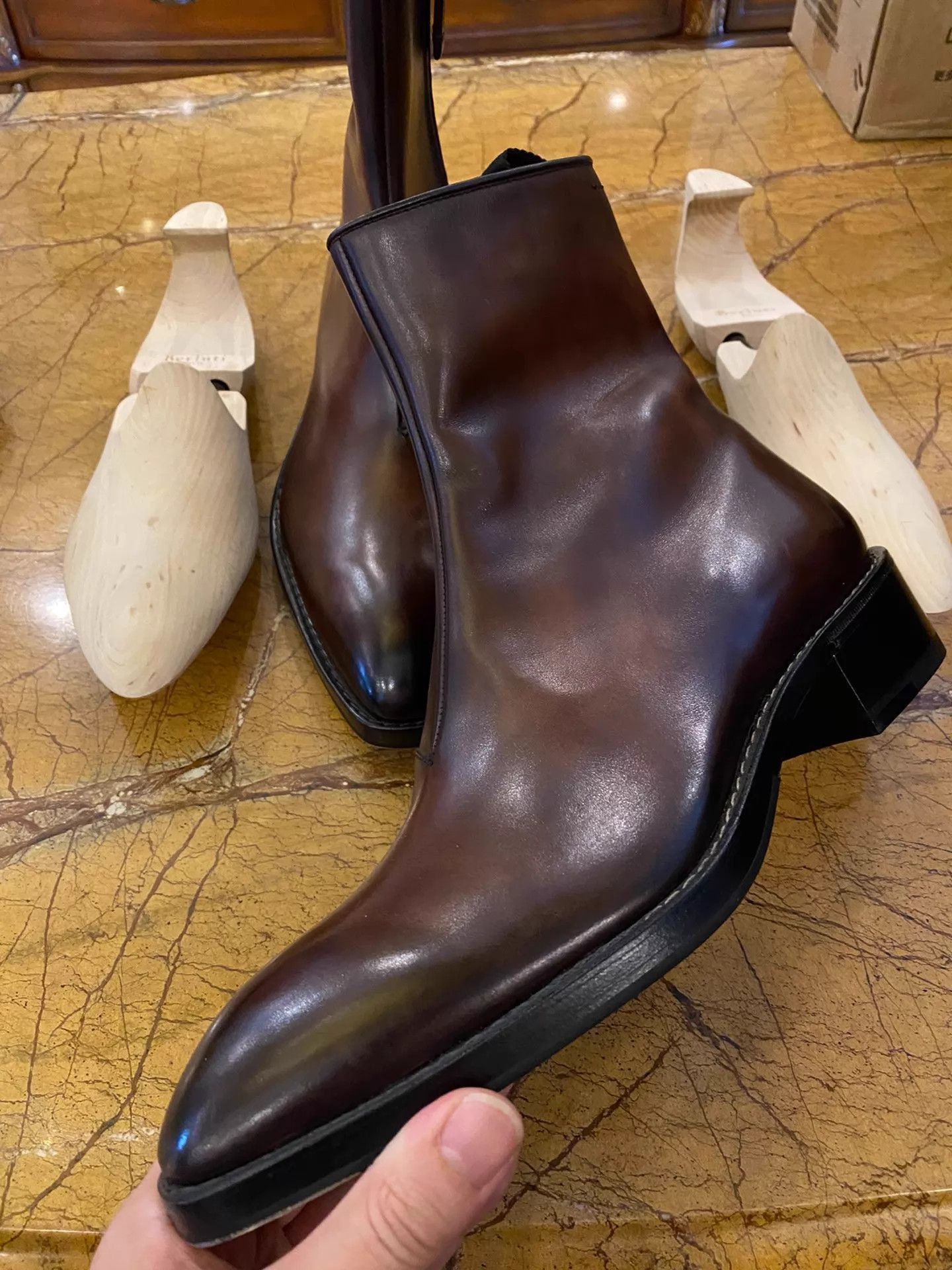 Berluti Brown Leather Ankle Boots Size 7.5 Size US 7.5 / EU 40-41 - 2 Thumbnail