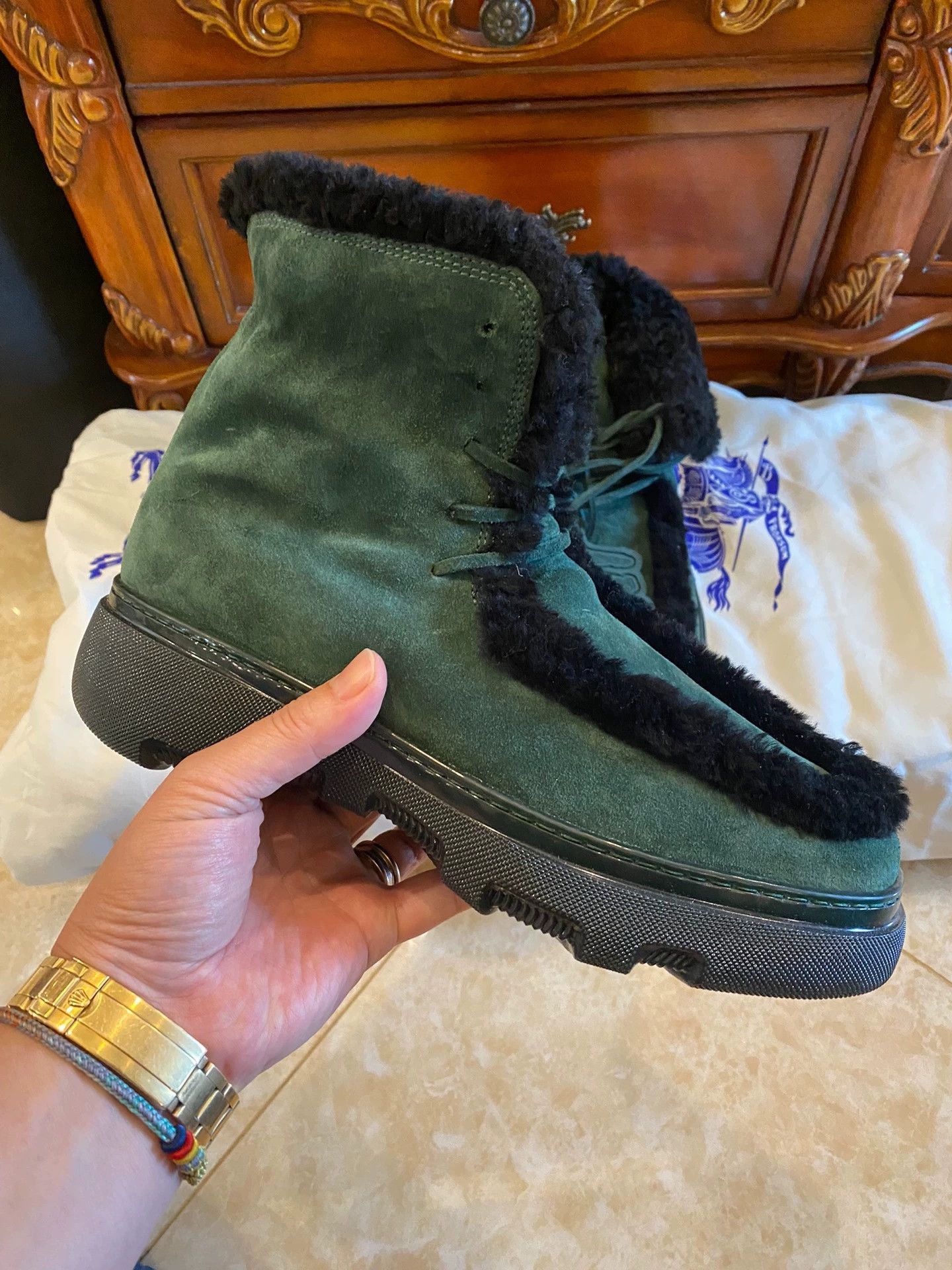 Burberry Multi Colored Fur Lined High Top Boots Size 9 Size US 9 / EU 42 - 2 Thumbnail