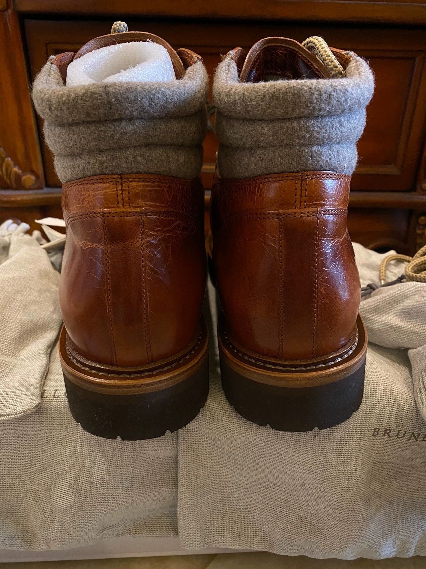 Brunello Cucinelli Brown Leather Hiking Boots Size 9 Size US 9 / EU 42 - 5 Thumbnail