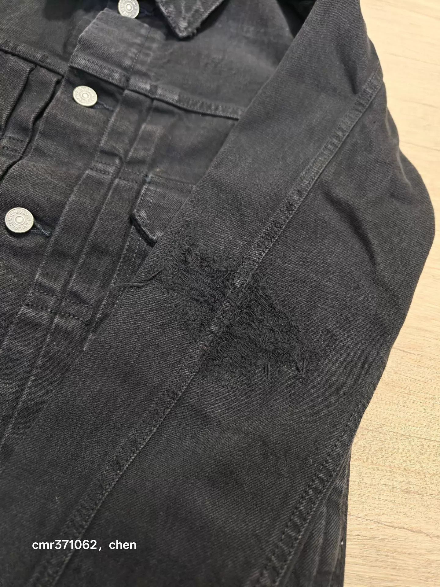 Visvim Black Denim Jacket with Button Front and Pockets Size US M / EU 48-50 / 2 - 2 Thumbnail