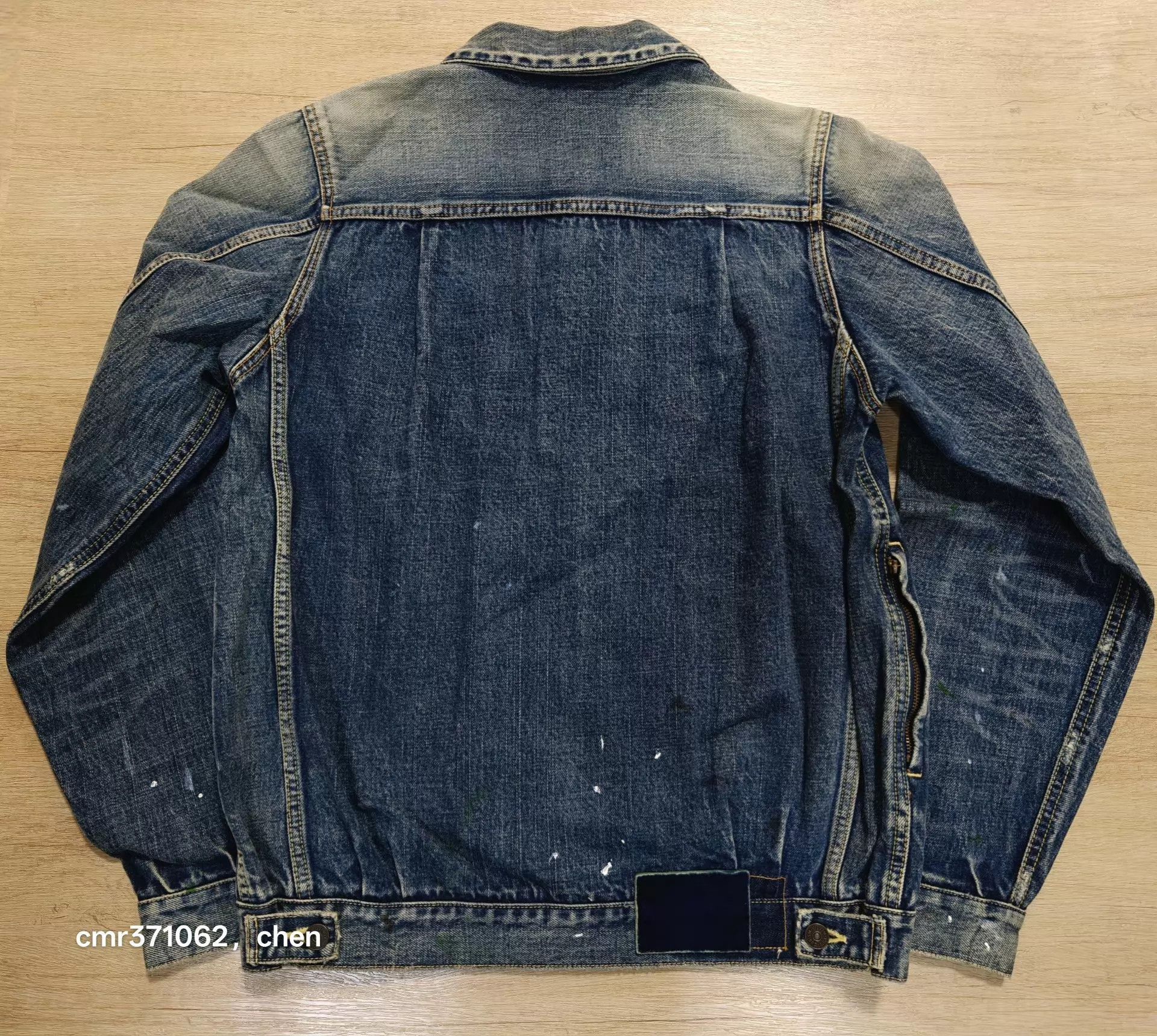 Visvim Blue Denim Jacket with Paint Splatter - Size M Size US M / EU 48-50 / 2 - 6 Thumbnail