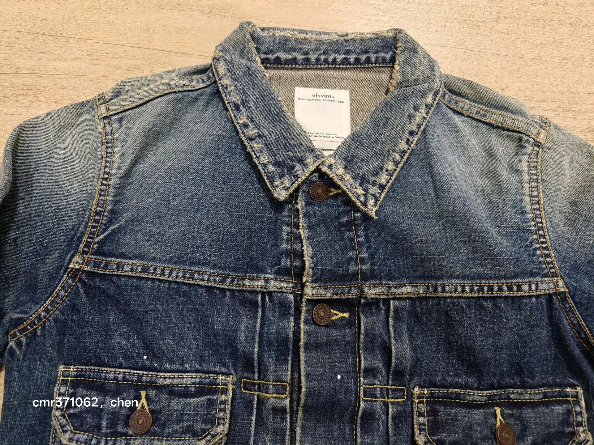 Visvim Blue Denim Jacket with Paint Splatter Details Size US M / EU 48-50 / 2 - 4 Thumbnail