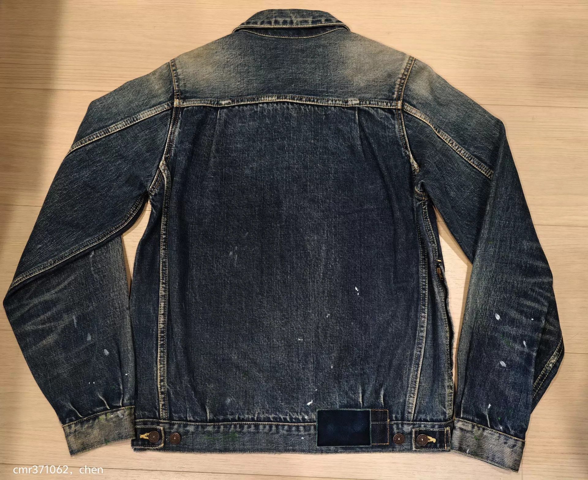 Visvim Blue Denim Jacket with Paint Splatter Accents - Size S Size US S / EU 44-46 / 1 - 5 Thumbnail