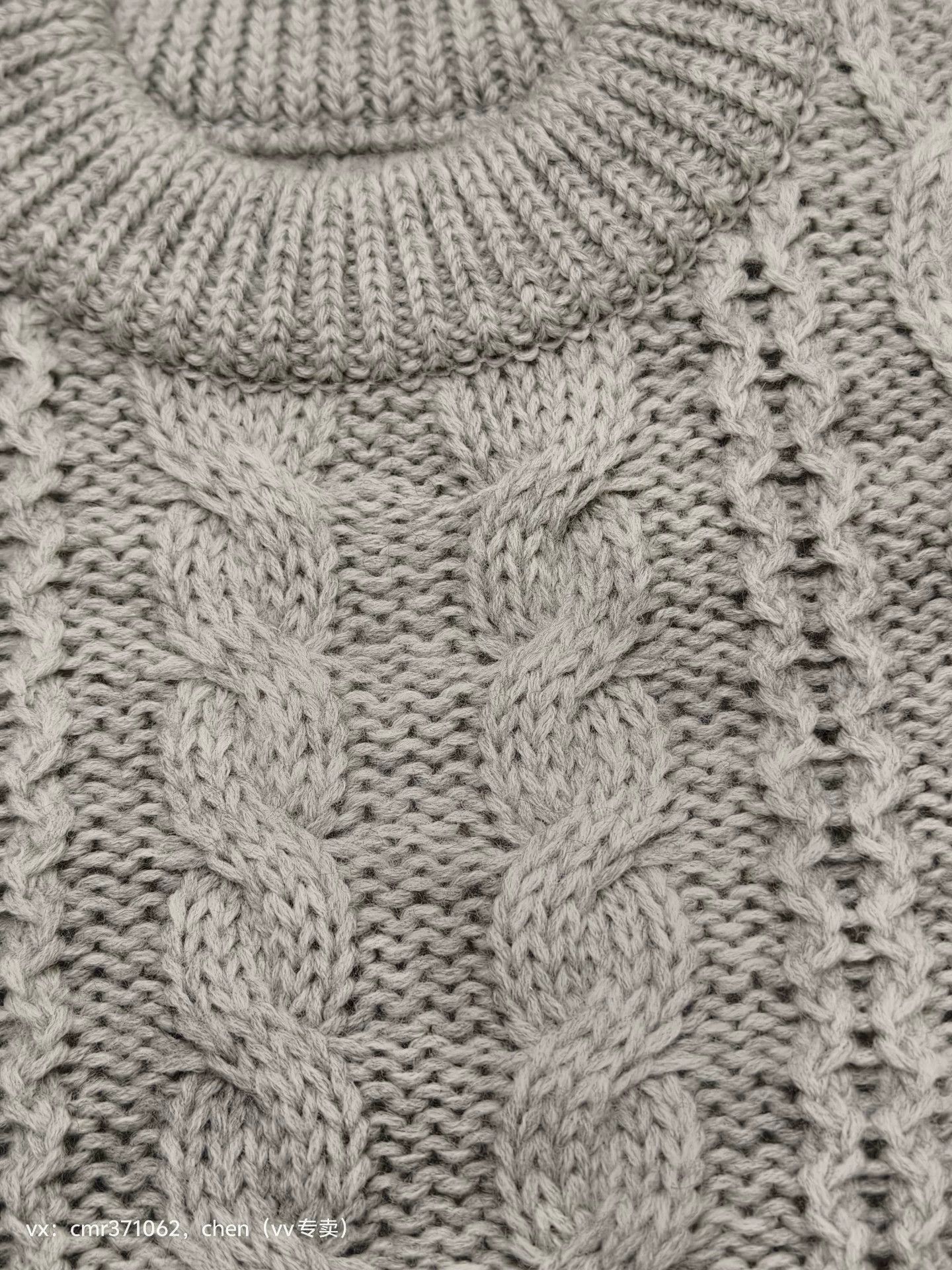 Visvim Gray Cable Knit Sweater with Striped Sleeves (L) Size US L / EU 52-54 / 3 - 5 Thumbnail