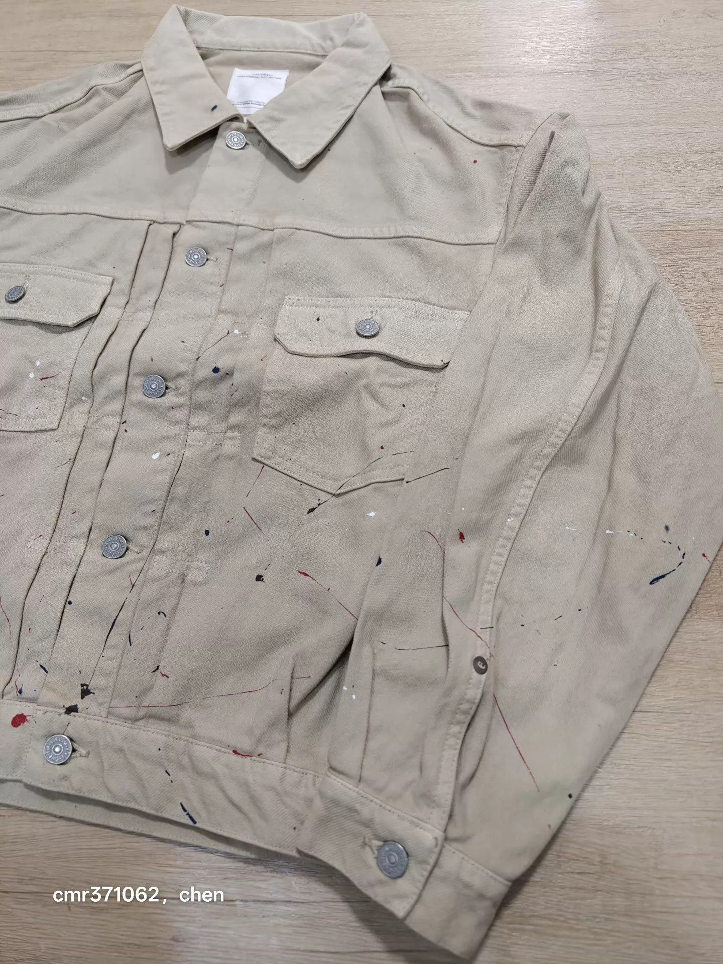 Visvim Beige Painted Button-Up Light Jacket Size S Size US S / EU 44-46 / 1 - 3 Thumbnail