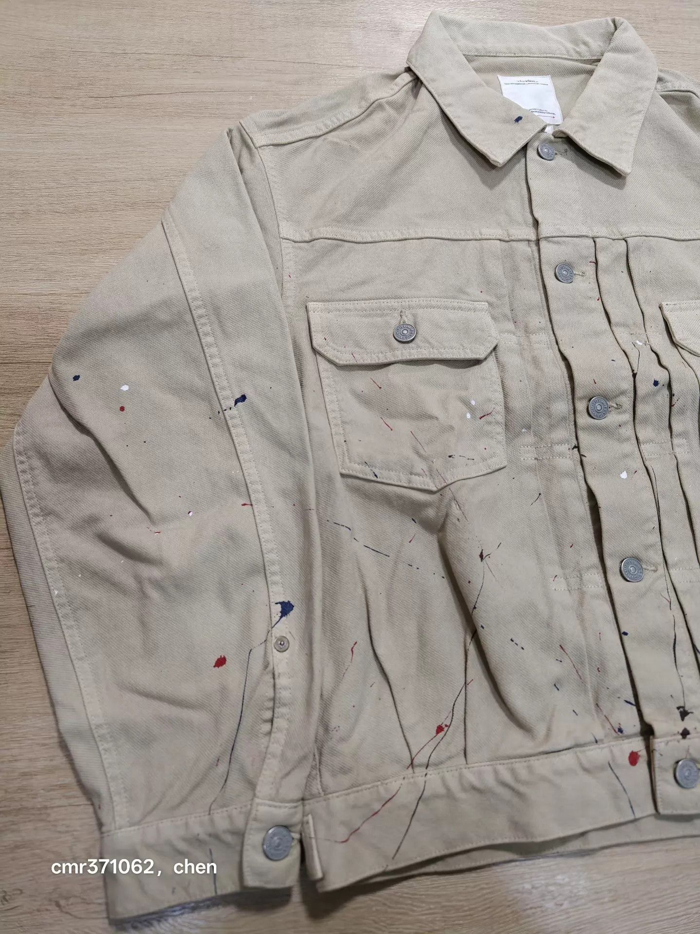 Visvim Beige Painted Button-Up Light Jacket Size S Size US S / EU 44-46 / 1 - 2 Thumbnail