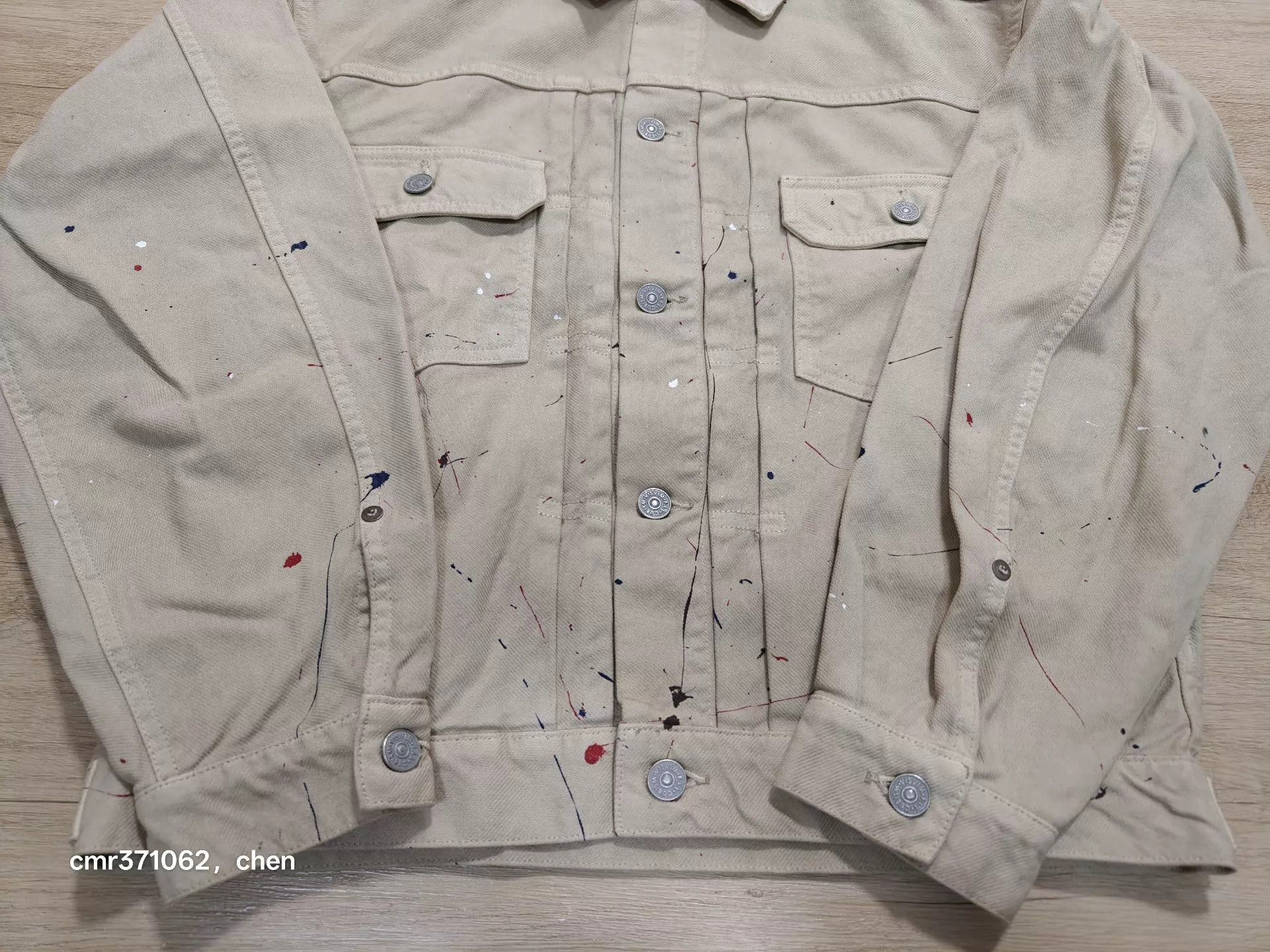 Visvim Beige Painted Button-Up Light Jacket Size S Size US S / EU 44-46 / 1 - 5 Thumbnail