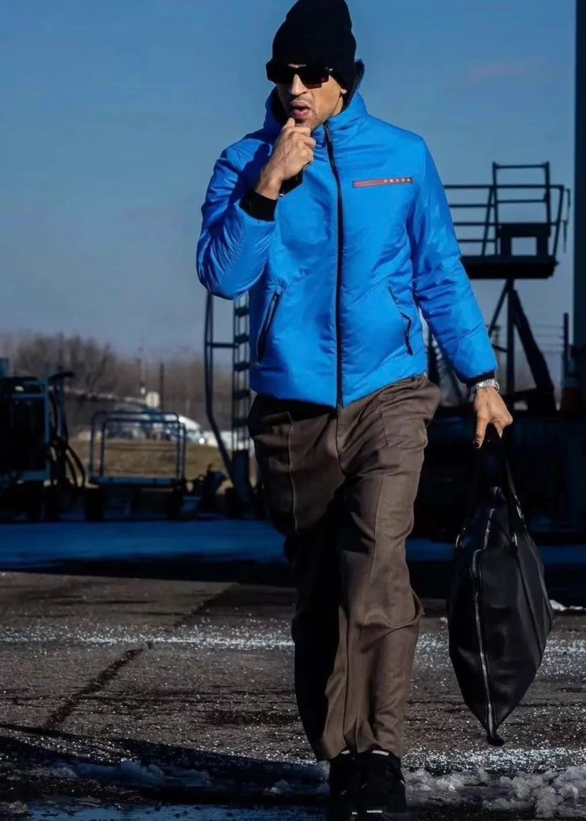 Prada Blue Hooded Zip-Up Jacket XL Size US XL / EU 56 / 4 - 9 Thumbnail