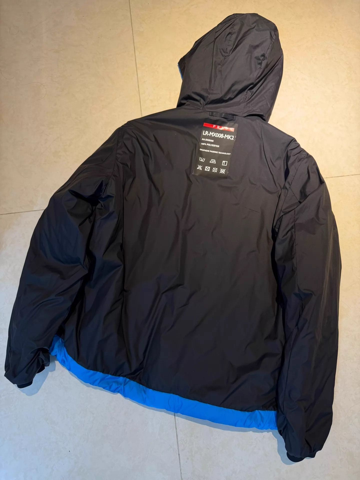 Prada Blue Hooded Zip-Up Jacket XL Size US XL / EU 56 / 4 - 4 Thumbnail