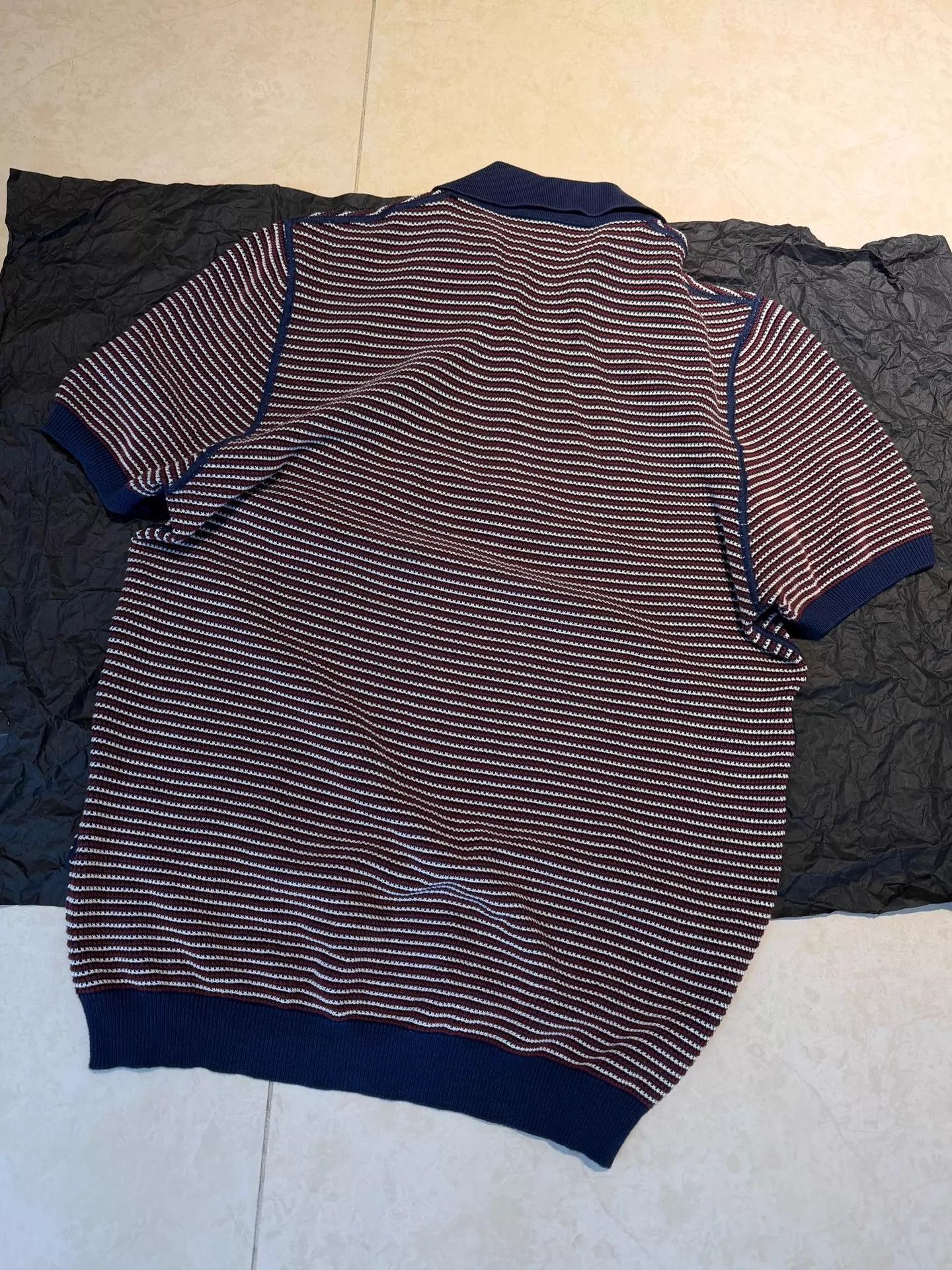 Prada Striped Short Sleeve Polo Shirt wxx Size US S / EU 44-46 / 1 - 3 Thumbnail
