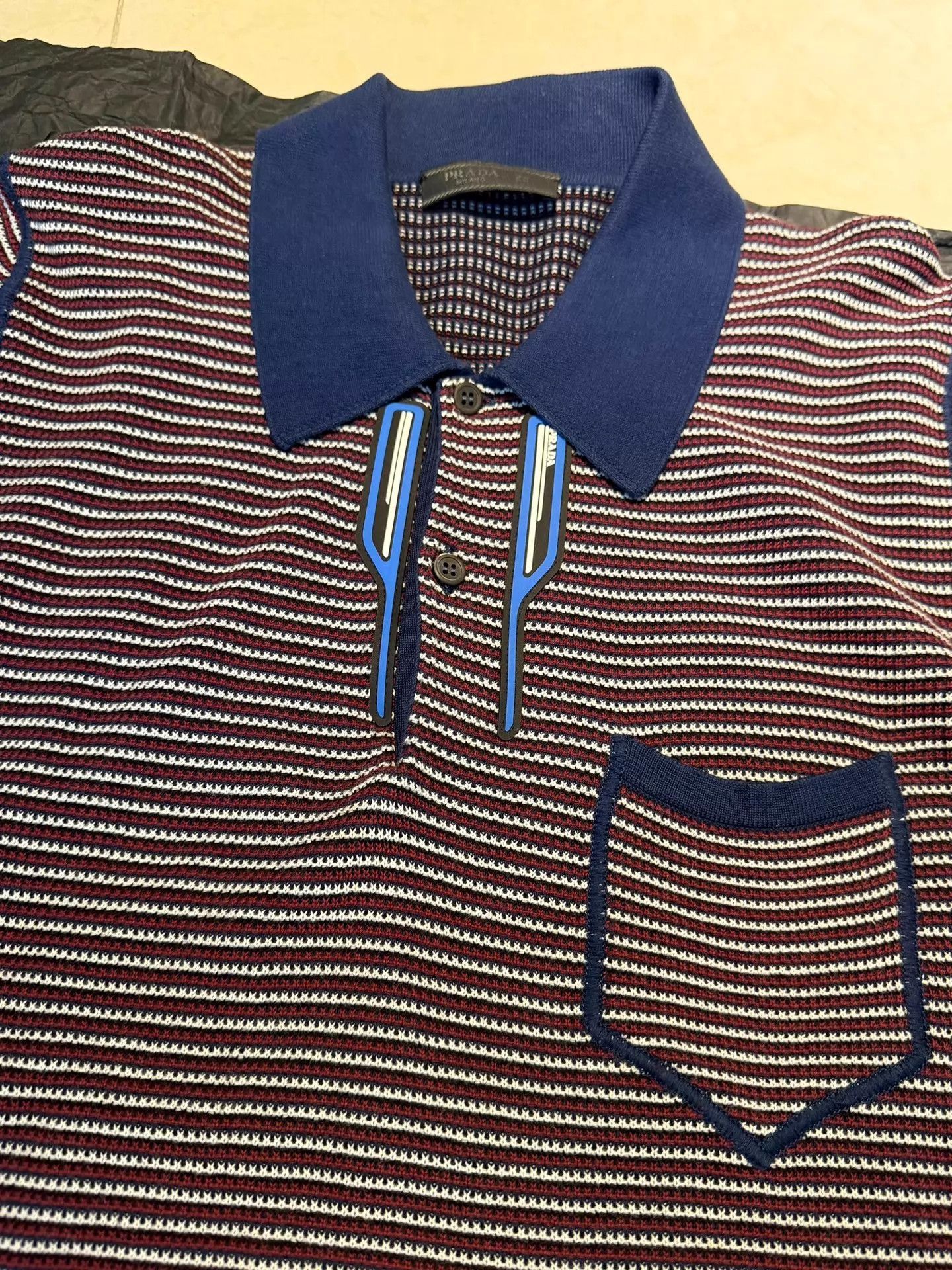 Prada Striped Short Sleeve Polo Shirt wxx Size US S / EU 44-46 / 1 - 2 Thumbnail
