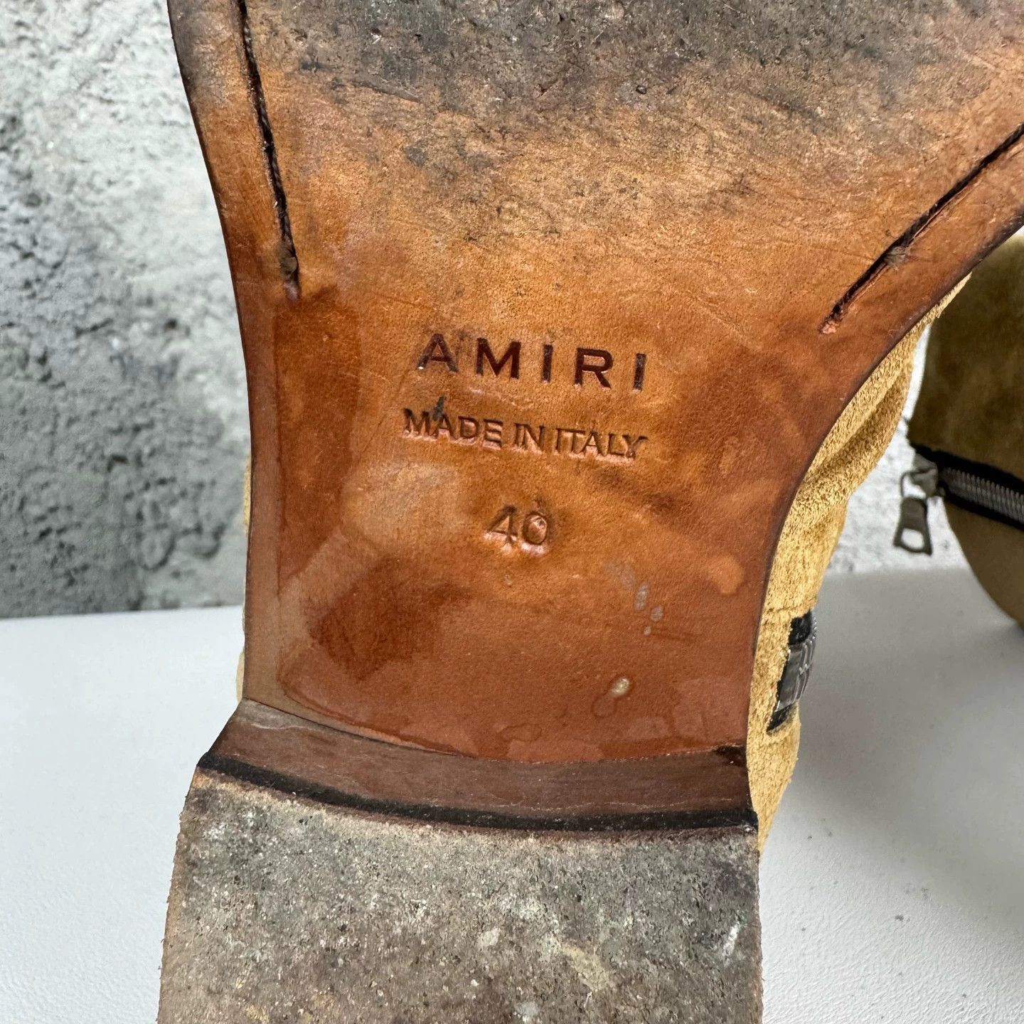 Amiri Beige Zip-Up Ankle Boots Size 7 Size US 7 / EU 40 - 9 Thumbnail