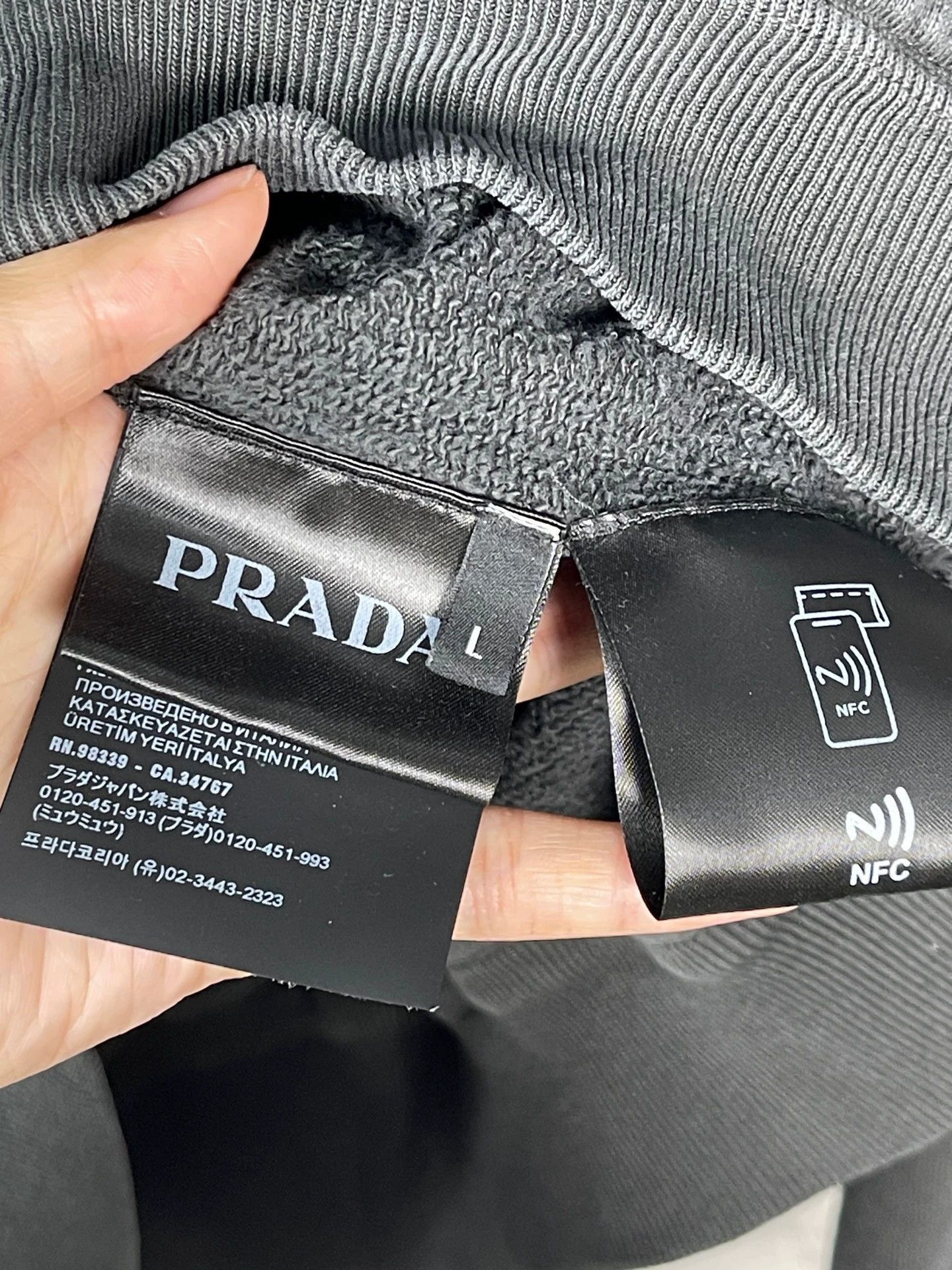 Prada Black Zip-Up Hoodie, Size L Size US L / EU 52-54 / 3 - 7 Thumbnail