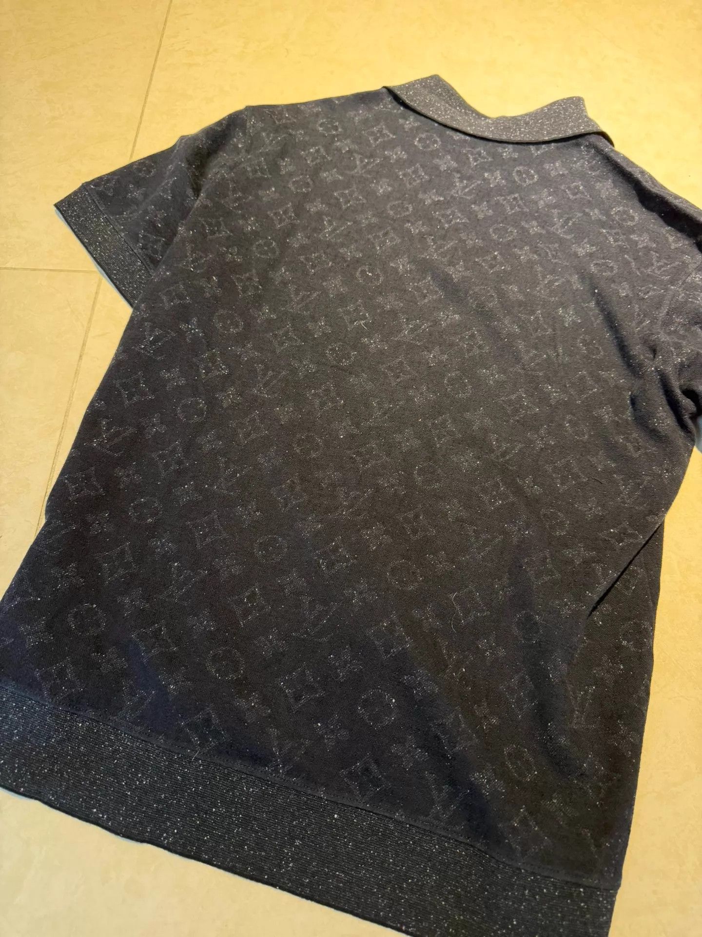 Louis Vuitton Black Patterned Short-Sleeve Polo Shirt Size US M / EU 48-50 / 2 - 3 Thumbnail