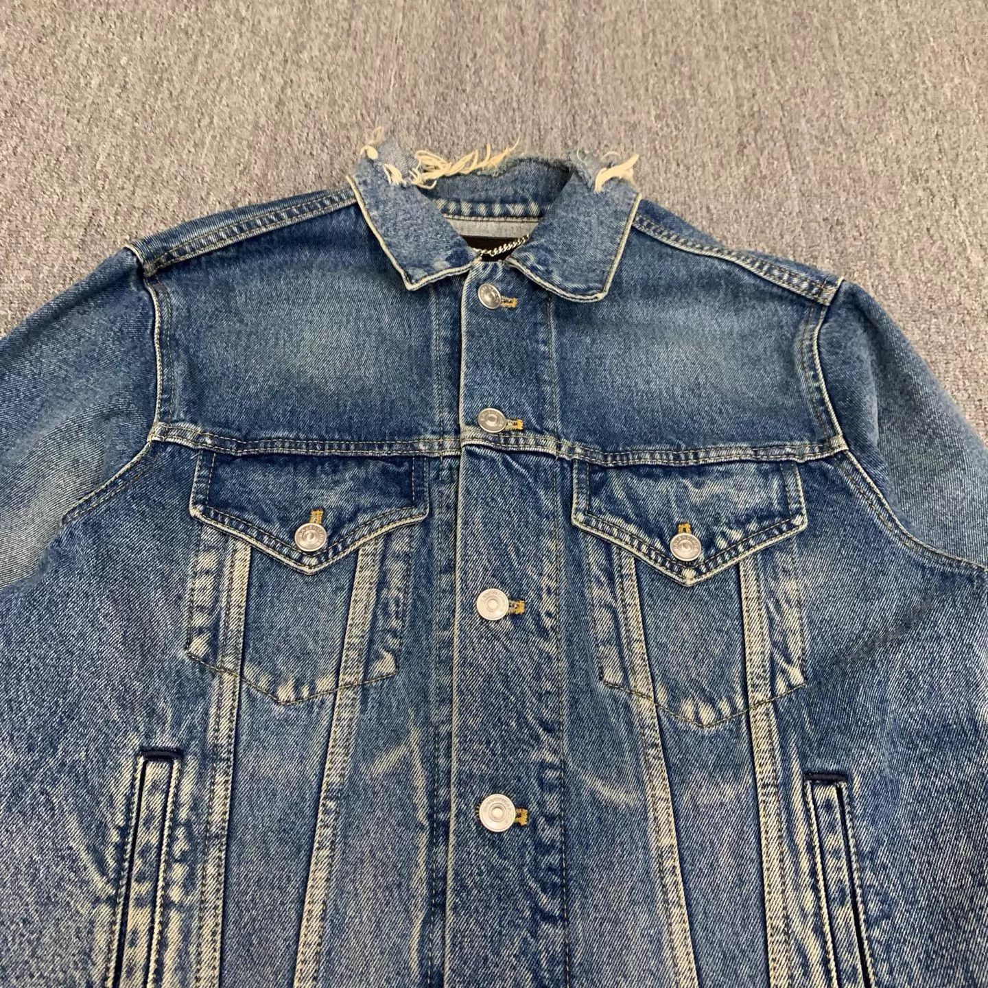 Balenciaga Blue Denim Jacket with Button Front Size US S / EU 44-46 / 1 - 8 Thumbnail