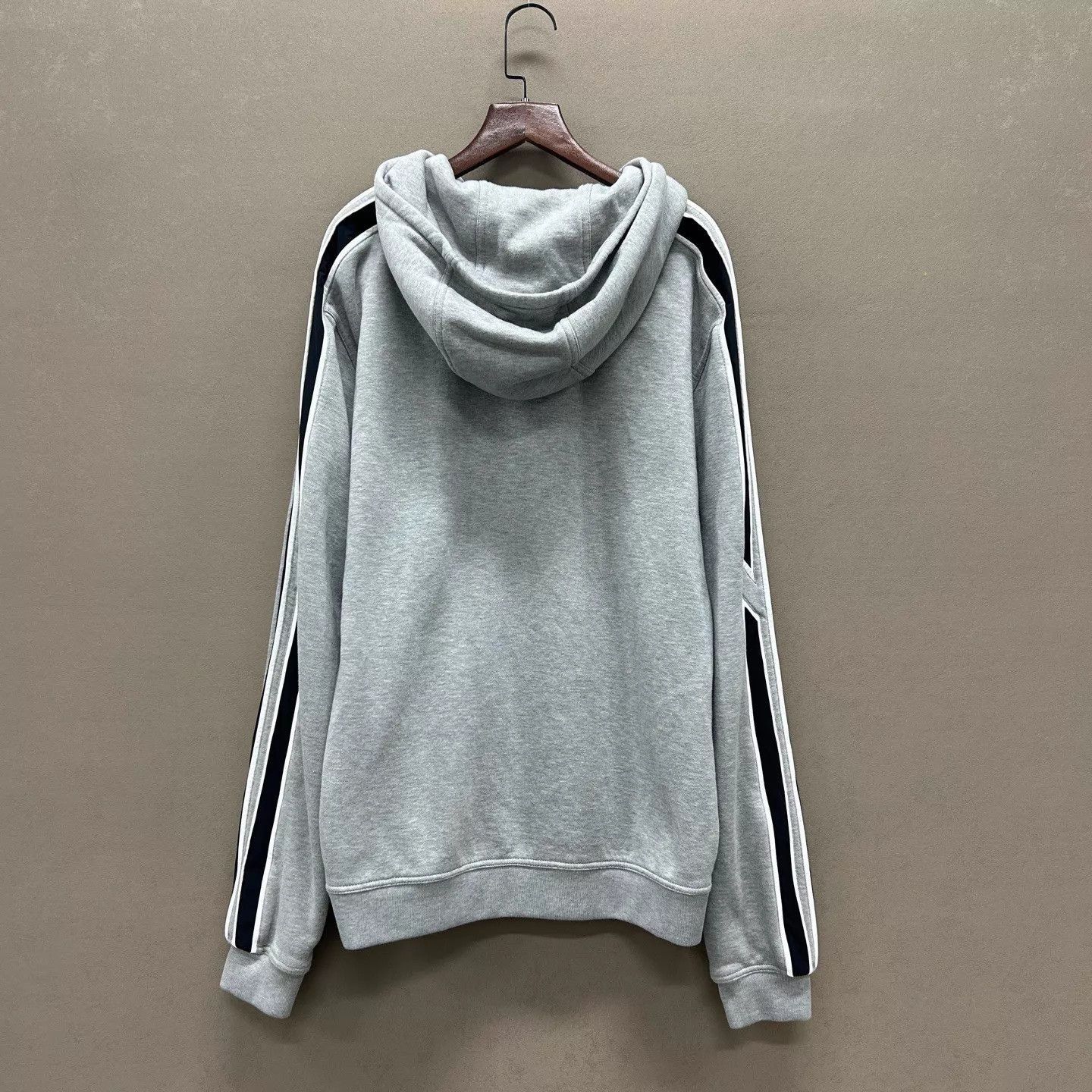 Hermes Gray Zip-Up Hoodie with Striped Sleeves Size US L / EU 52-54 / 3 - 2 Thumbnail