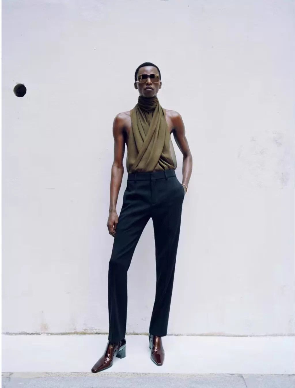 Saint Laurent Paris Brown Sleeveless Wrap Top Size L Size US L / EU 52-54 / 3 - 2 Thumbnail