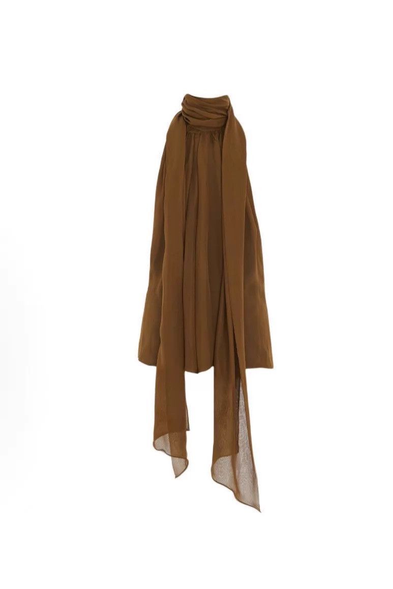 Saint Laurent Paris Brown Sleeveless Wrap Top Size L Size US L / EU 52-54 / 3 - 5 Thumbnail