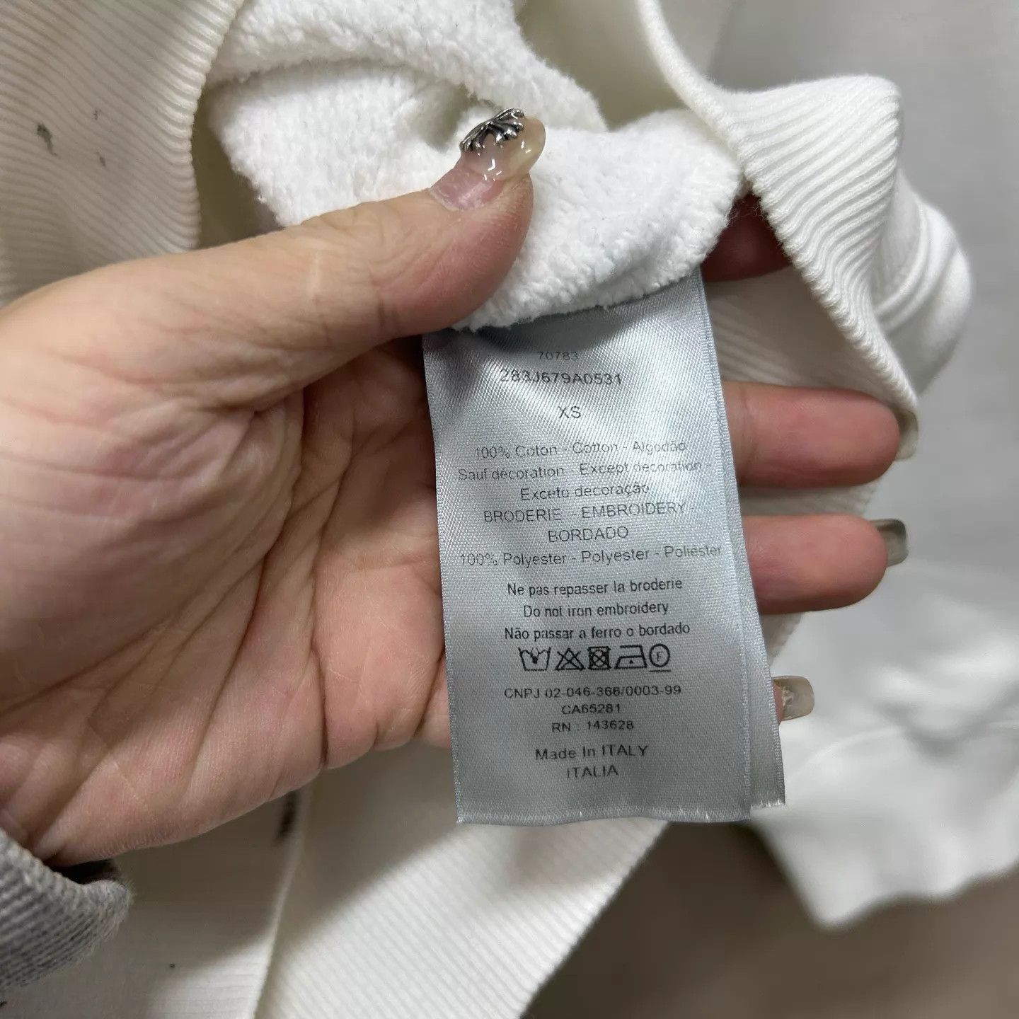 Dior White Oversized Sweatshirt with Paint Splatter Design Size US XS / EU 42 / 0 - 4 Thumbnail