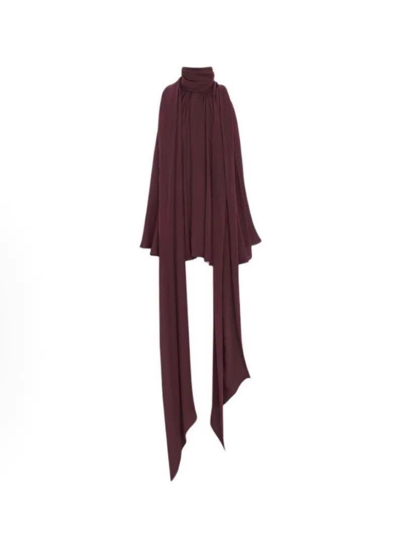 Saint Laurent Paris Red Sleeveless Halter Top with Draped Detail Size US L / EU 52-54 / 3 - 9 Thumbnail