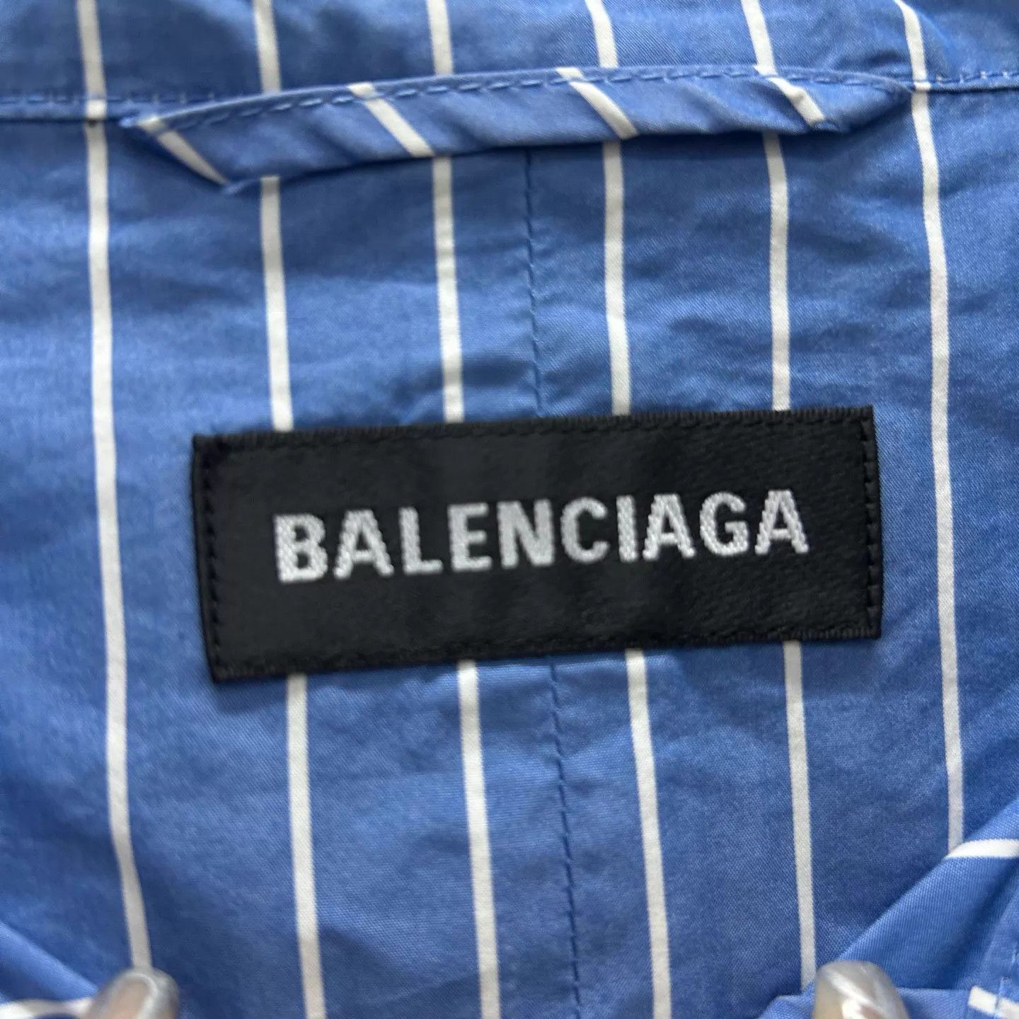 Balenciaga Blue Striped Zip-Up Light Jacket Size S Size US S / EU 44-46 / 1 - 3 Thumbnail