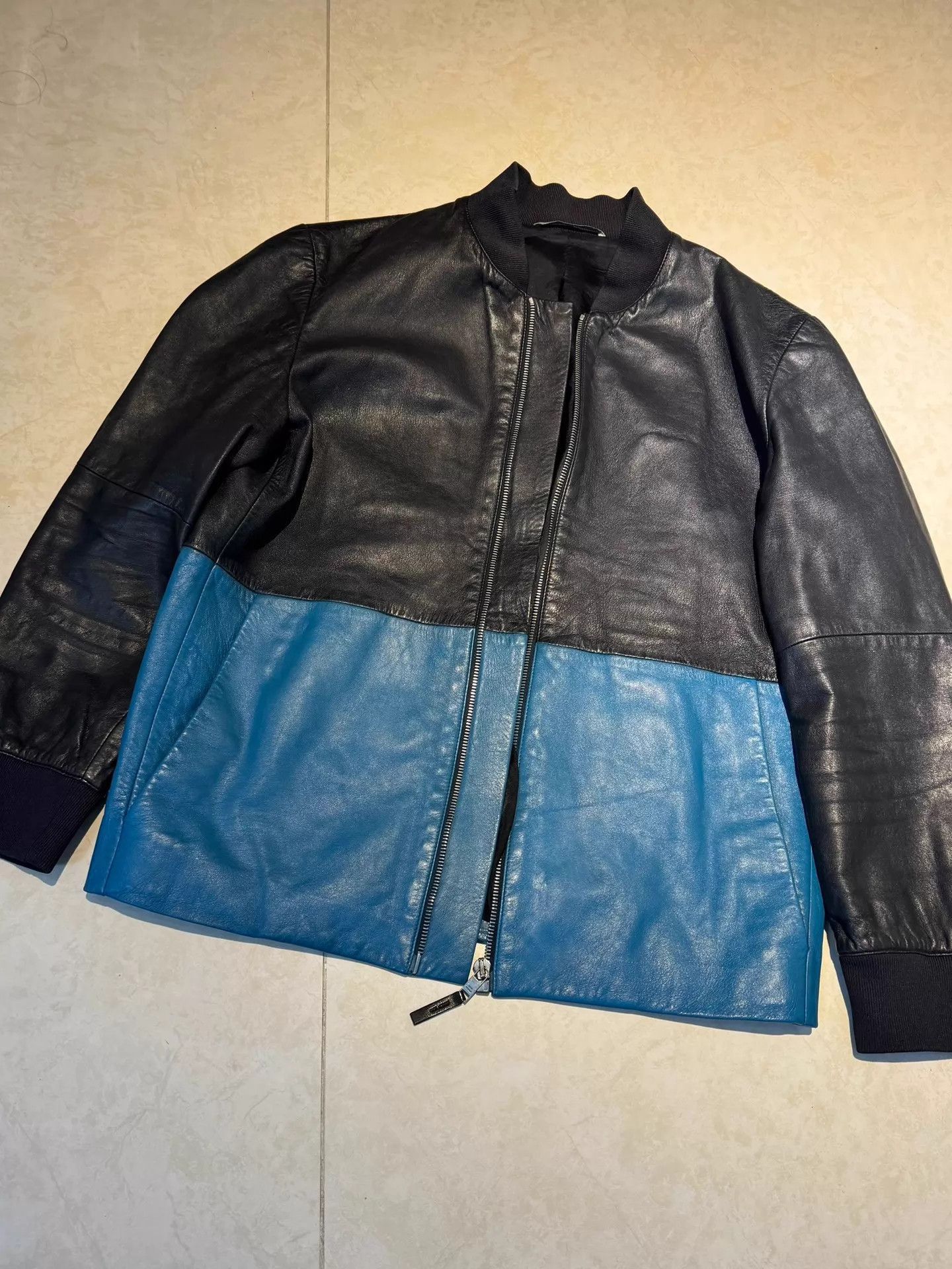 Dior Color Block Leather Bomber Jacket Size US S / EU 44-46 / 1 - 7 Thumbnail