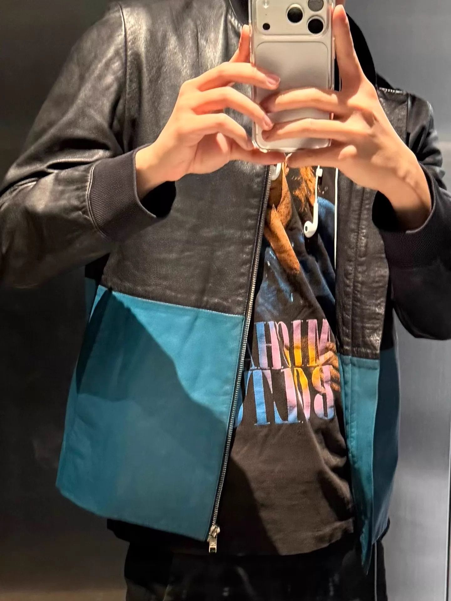 Dior Color Block Leather Bomber Jacket Size US S / EU 44-46 / 1 - 2 Thumbnail