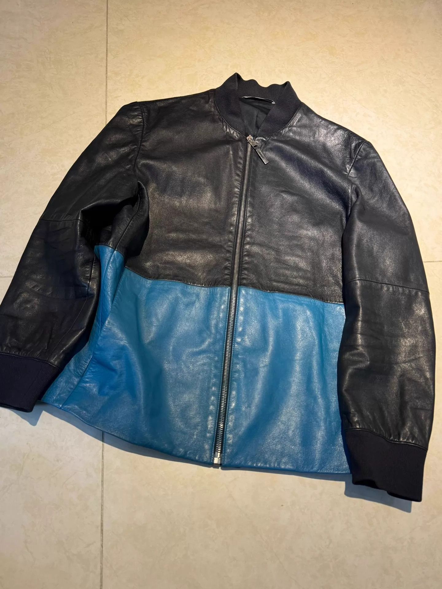 Dior Color Block Leather Bomber Jacket Size US S / EU 44-46 / 1 - 6 Thumbnail