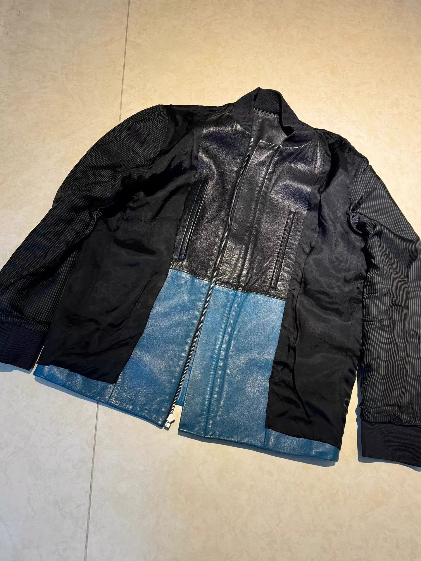 Dior Color Block Leather Bomber Jacket Size US S / EU 44-46 / 1 - 3 Thumbnail