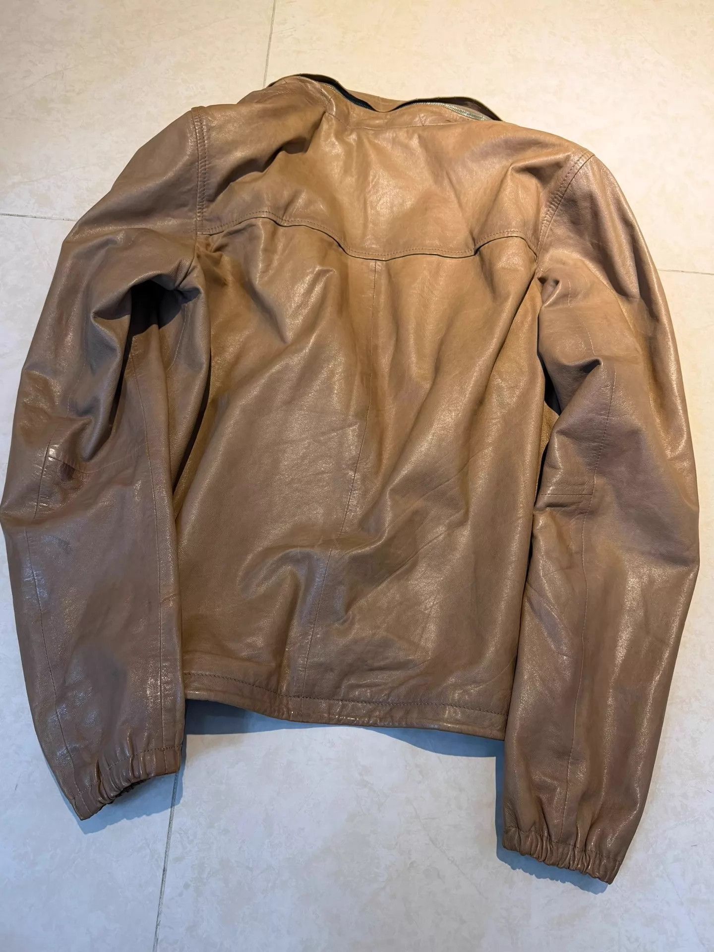 Valentino Beige Leather Jacket with Removable Hood Size US M / EU 48-50 / 2 - 6 Thumbnail