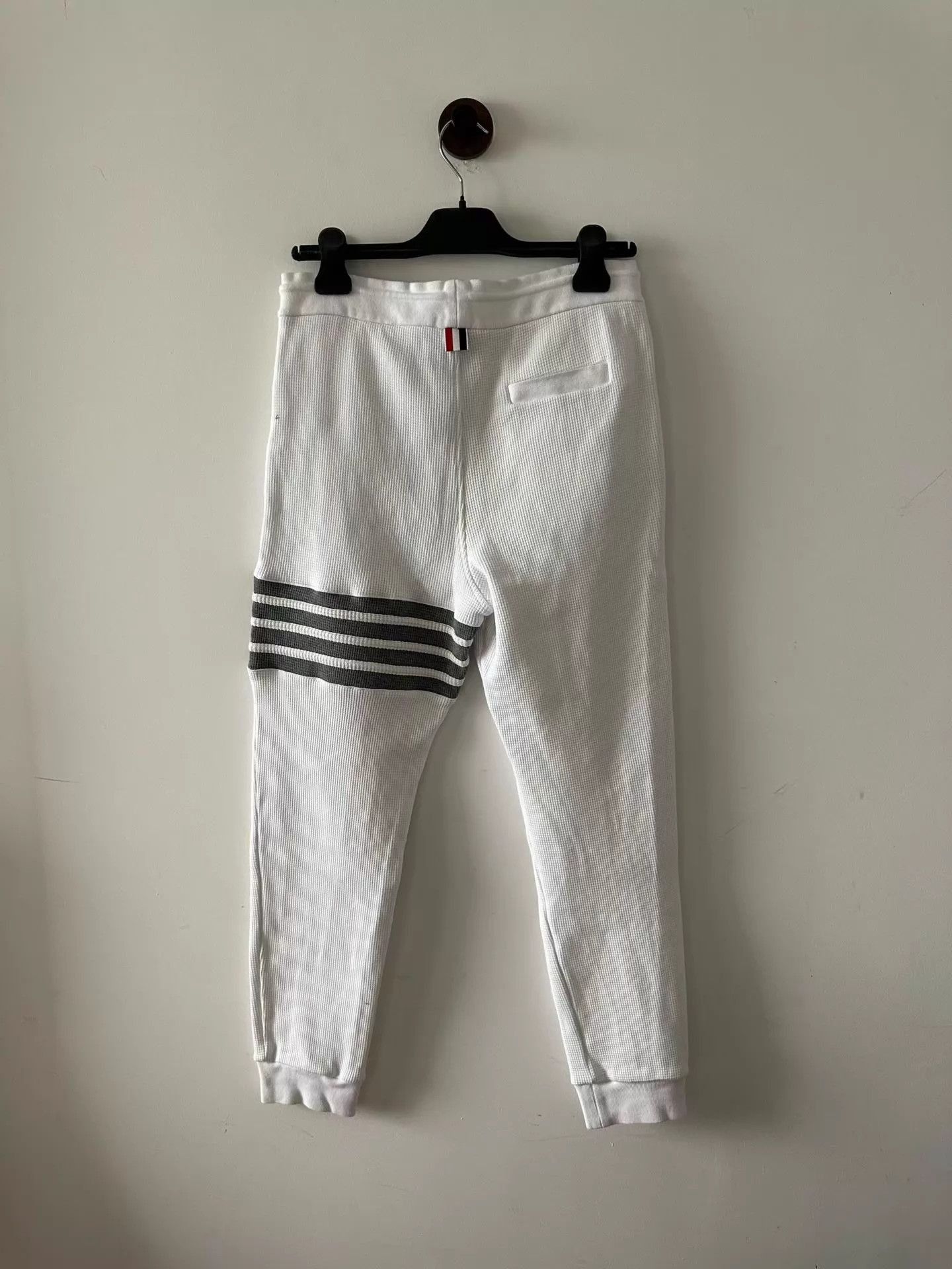 Thom Browne White Striped Sweatpants with Drawstring Size US 32 / EU 48 - 2 Thumbnail