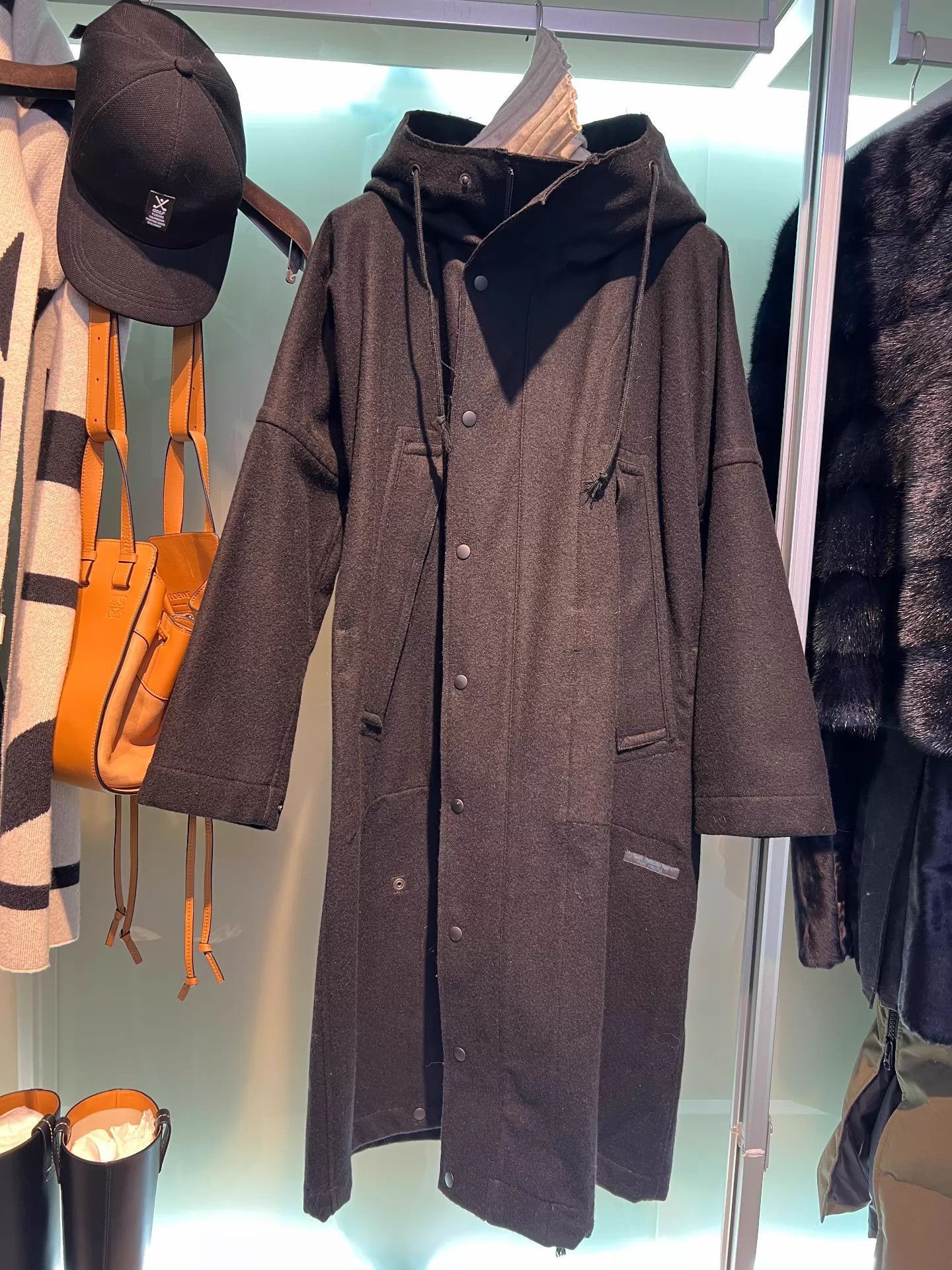 Yohji Yamamoto Black Hooded Long Coat with Button Closure Size US M / EU 48-50 / 2 - 3 Thumbnail