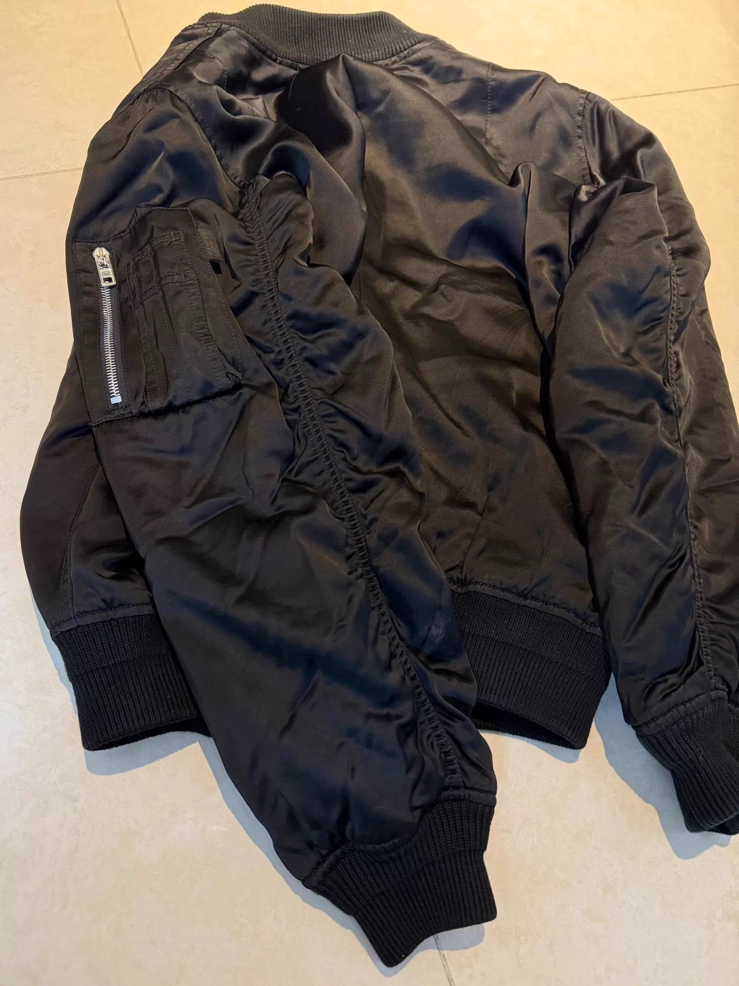 Givenchy Black Satin Bomber Jacket with Double Zippers Size US S / EU 44-46 / 1 - 6 Thumbnail