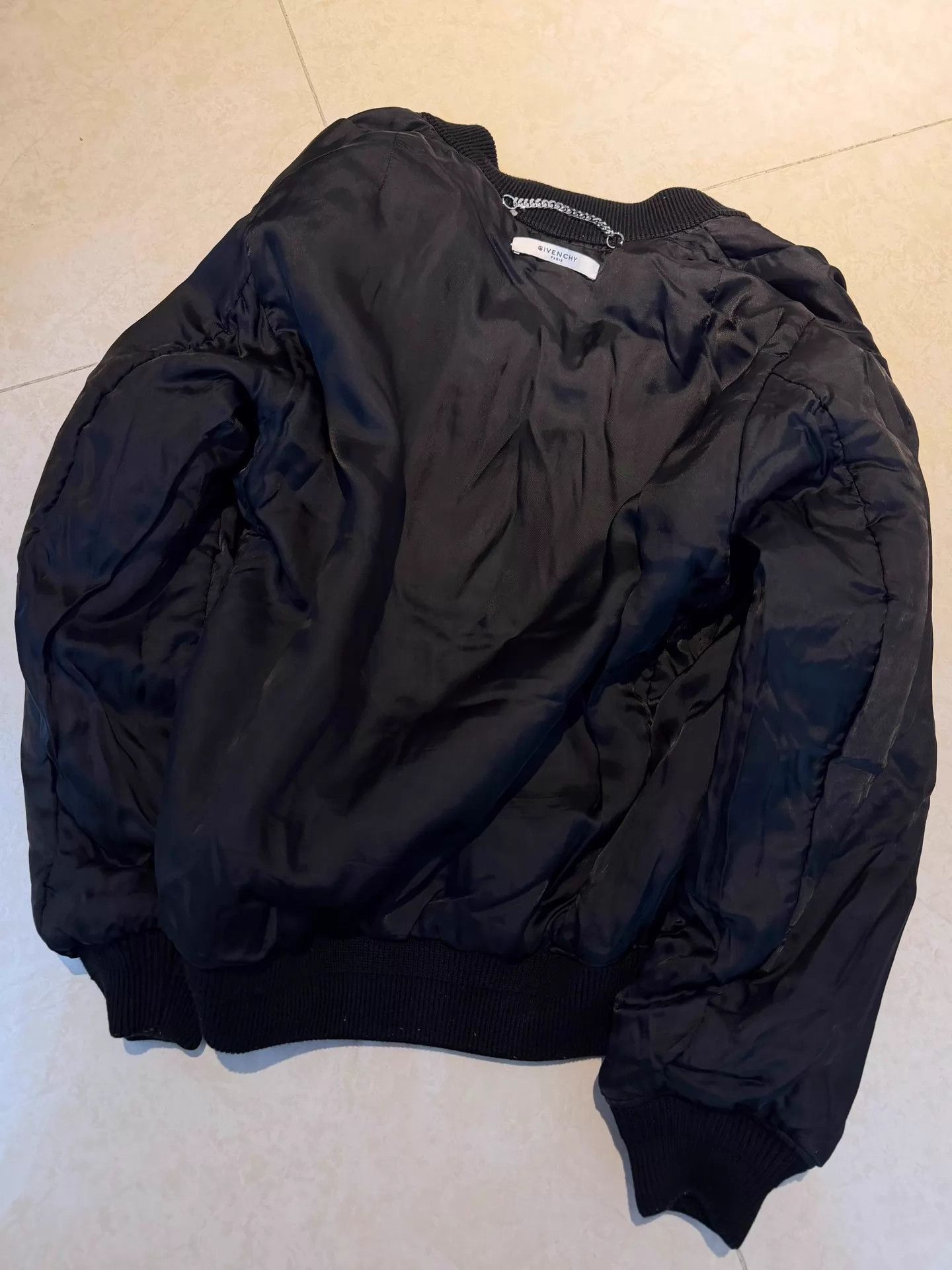 Givenchy Black Satin Bomber Jacket with Double Zippers Size US S / EU 44-46 / 1 - 4 Thumbnail