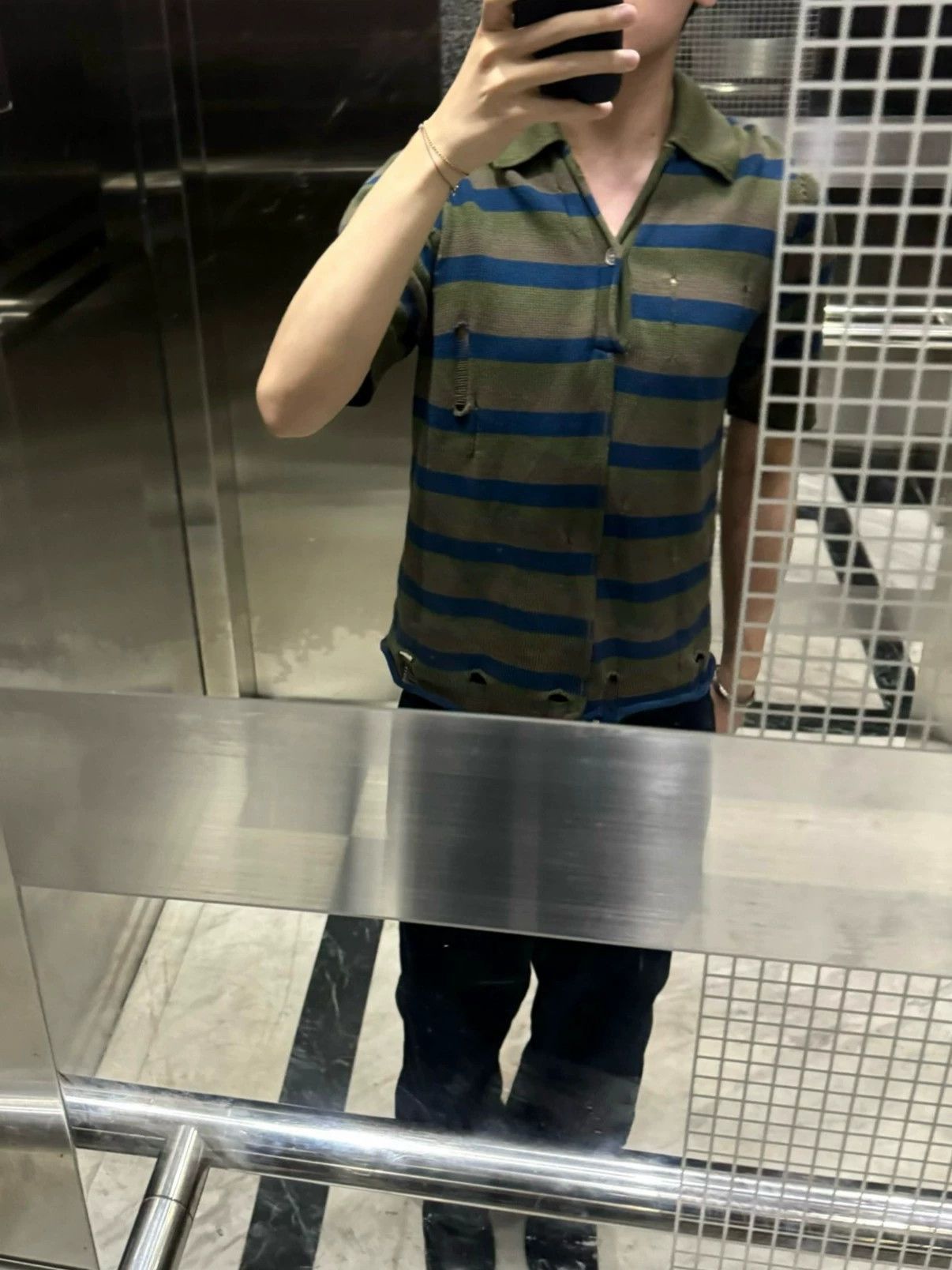 Acne Studios Multi Striped Short Sleeve Polo Shirt Size US S / EU 44-46 / 1 - 7 Thumbnail