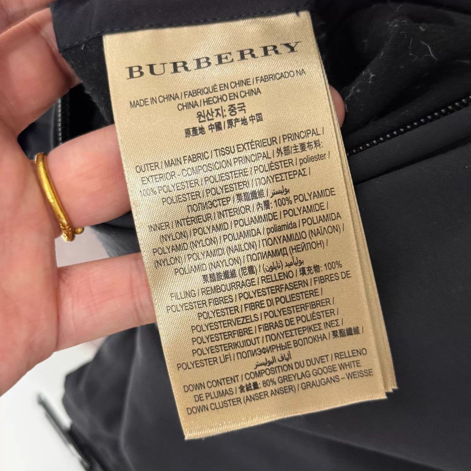 Burberry Black Padded Jacket with White Stripes and High Collar Size US S / EU 44-46 / 1 - 6 Thumbnail
