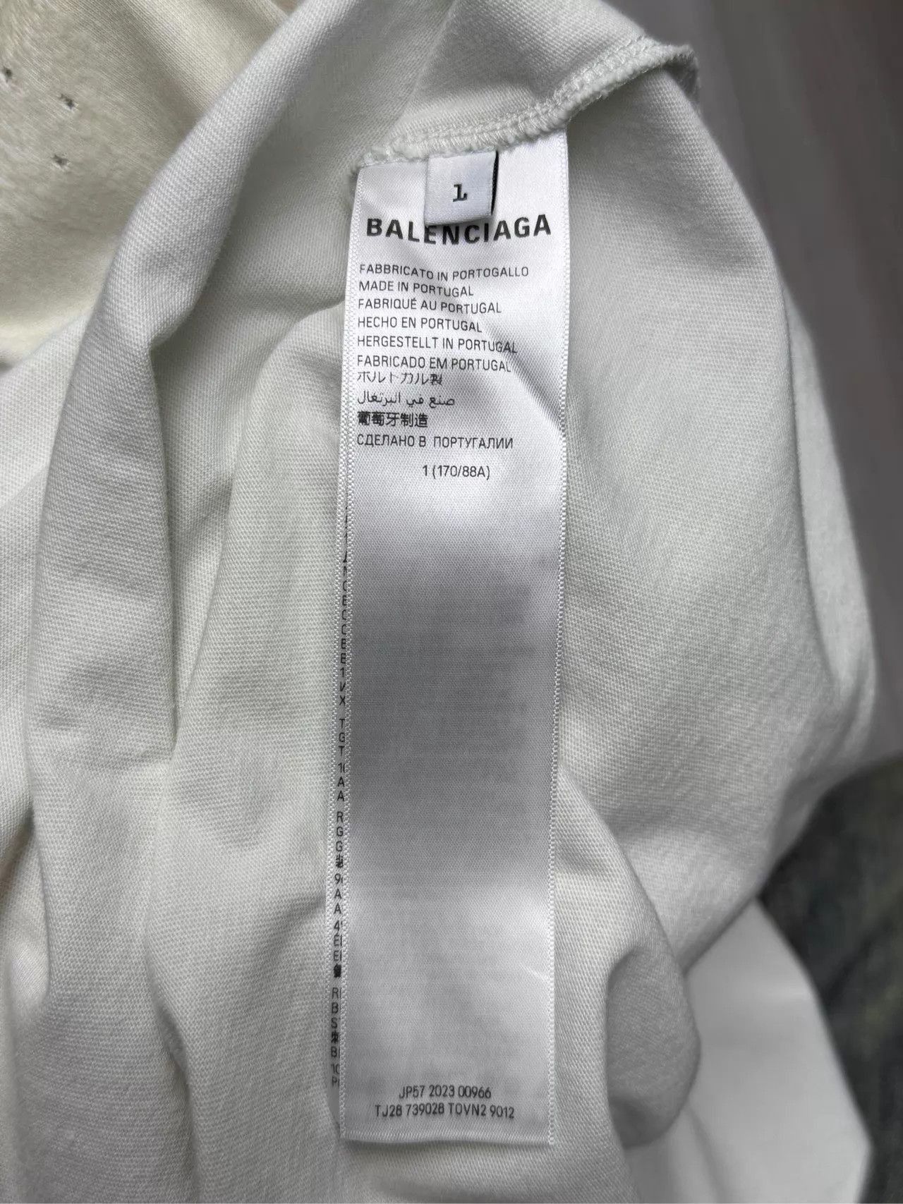Balenciaga White Short-Sleeve Graphic T-Shirt Size US S / EU 44-46 / 1 - 4 Thumbnail