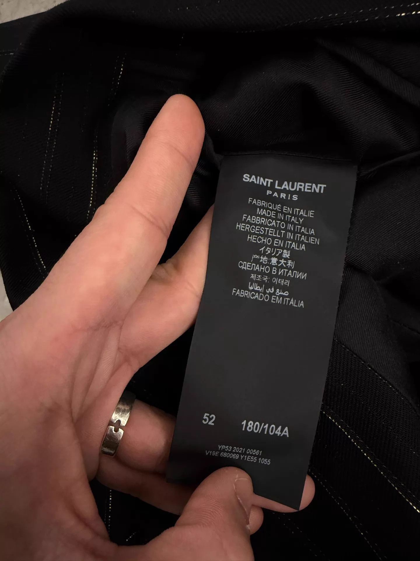 Saint Laurent Paris Black Pinstriped Single-Breasted Blazer Size US L / EU 52-54 / 3 - 7 Thumbnail