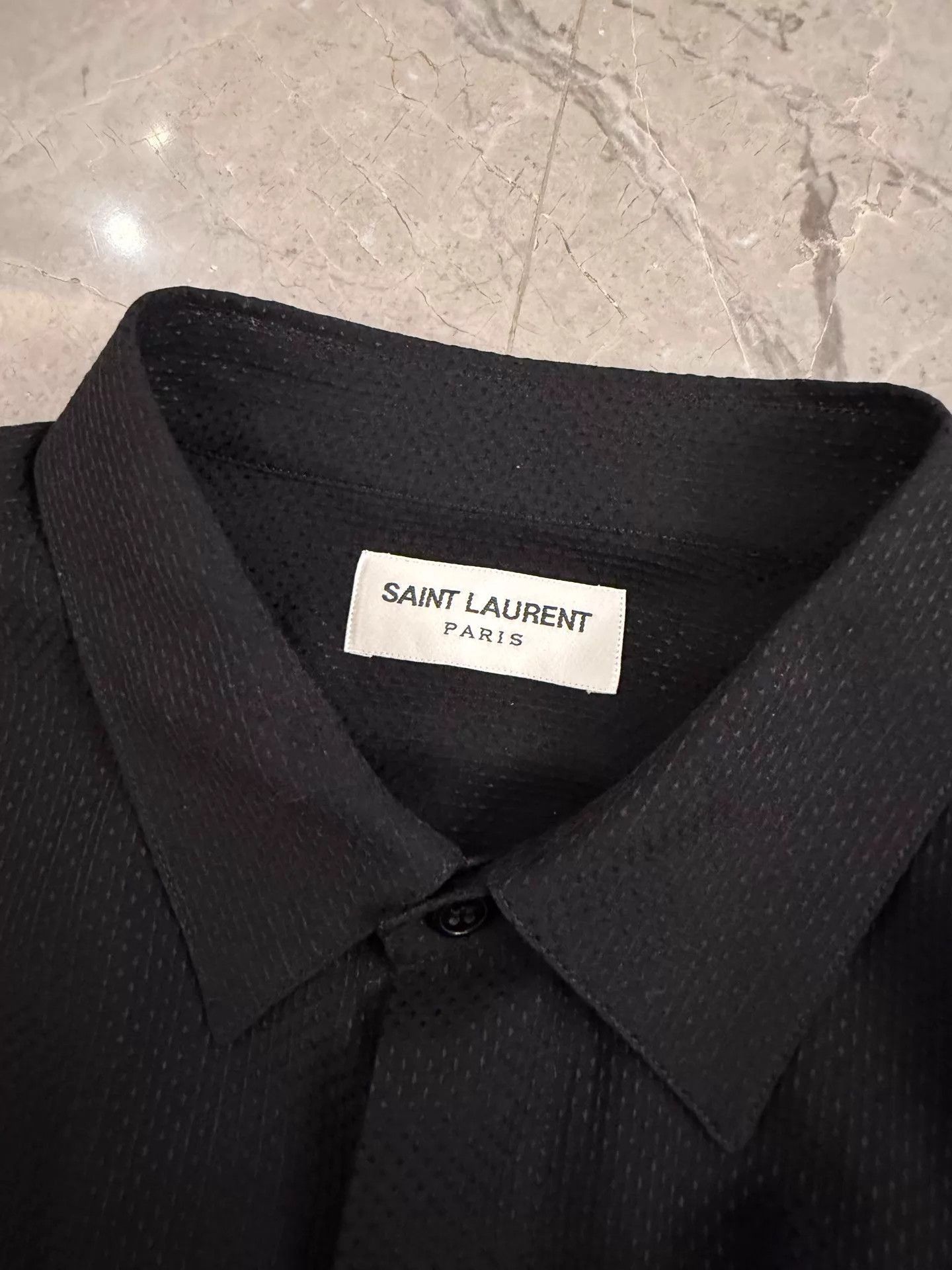 Saint Laurent Paris Black Long-Sleeve Button-Up Shirt Size US M / EU 48-50 / 2 - 4 Thumbnail