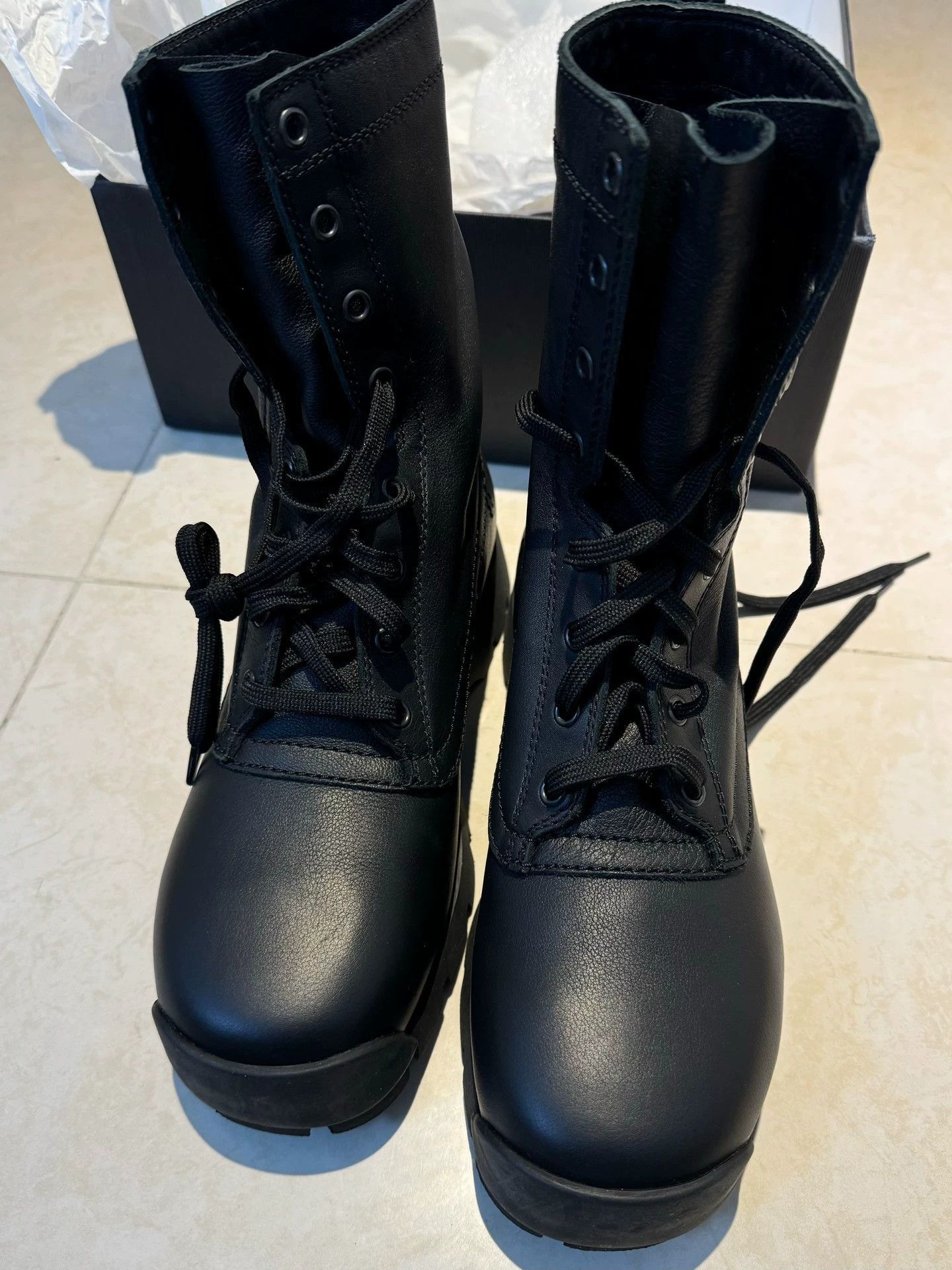 Jil Sander Black Leather Lace-Up Boots Size US 7 / EU 40 - 4 Thumbnail