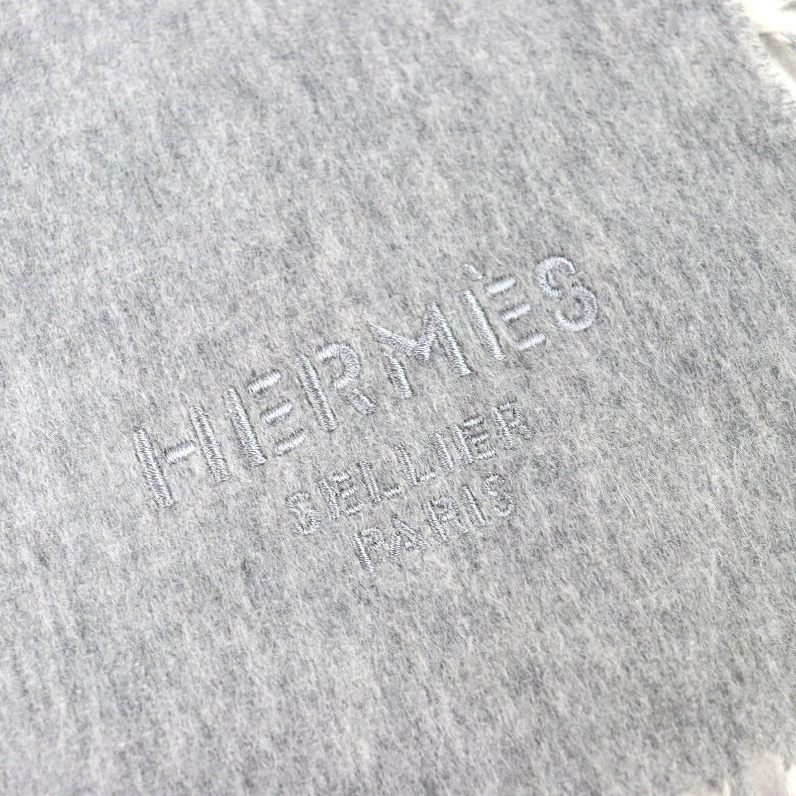 Hermes Hermes Hermes Logo Double Faced Cashmere Shawl Textile Shawl DUTY FREE for USA Size ONE SIZE - 6 Thumbnail