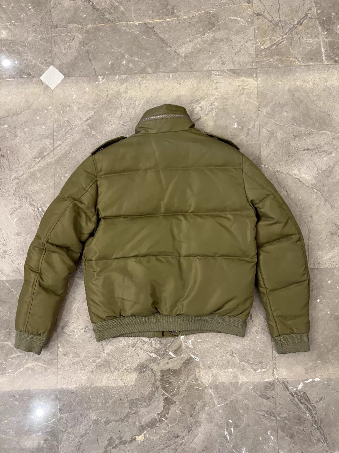 Saint Laurent Paris Green Puffer Jacket with High Collar - Size M Size US M / EU 48-50 / 2 - 2 Thumbnail